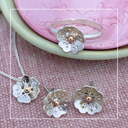 Stirling Silver flower bloom ring necklace and earings Forged with Grace and Joy 5.png (Copy)