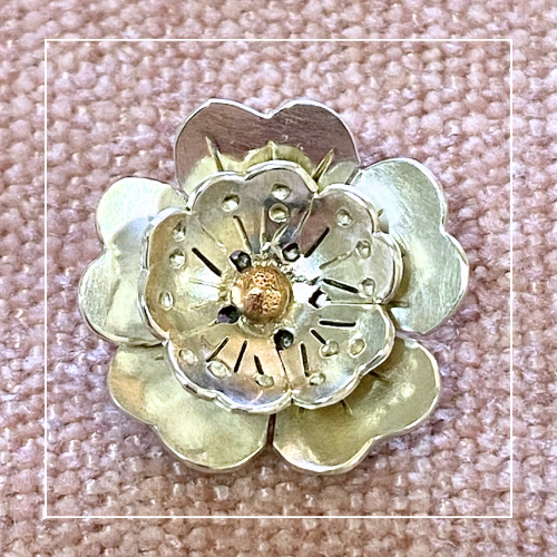 Stirling Silver flower bloom large pendant Forged with Grace and Joy.png