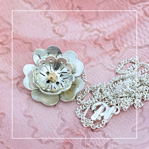 Stirling Silver flower bloom large necklace Forged with Grace and Joy 4.png