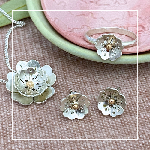Stirling Silver flower bloom large necklace ring earring Forged with Grace and Joy 6.png