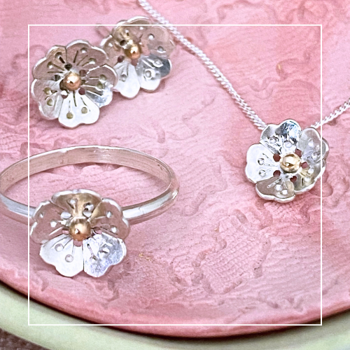 Stirling Silver flower bloom ring necklace and earings Forged with Grace and Joy 4.png (Copy)