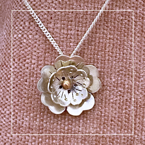 Stirling Silver flower bloom large necklace Forged with Grace and Joy 2.png
