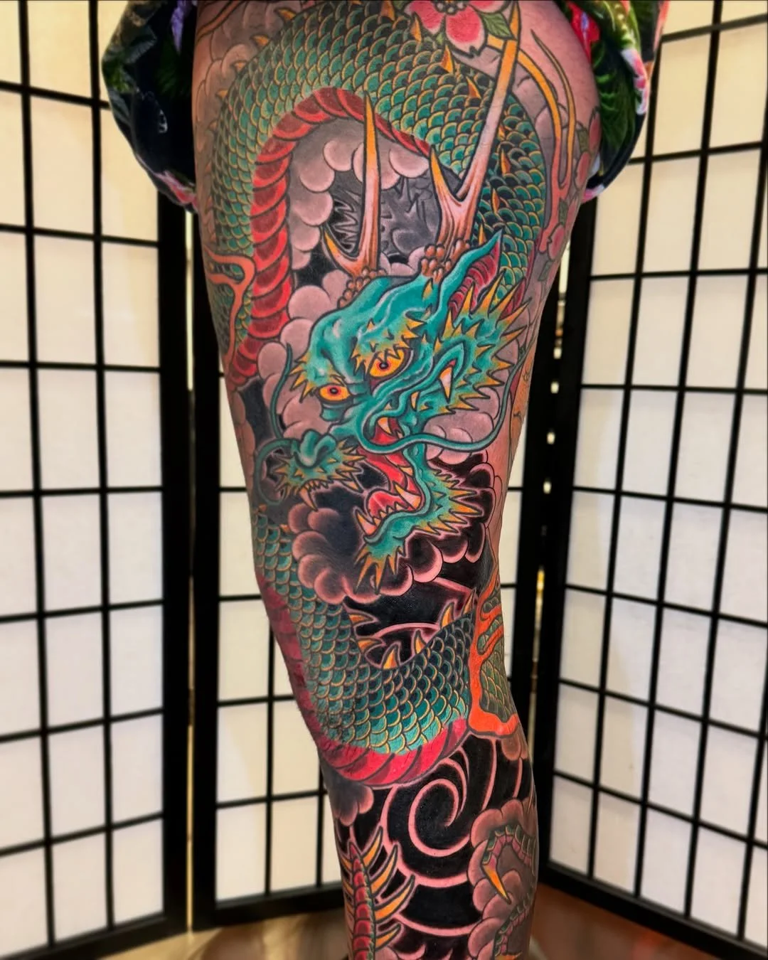 Color Japanese dragon tattoo