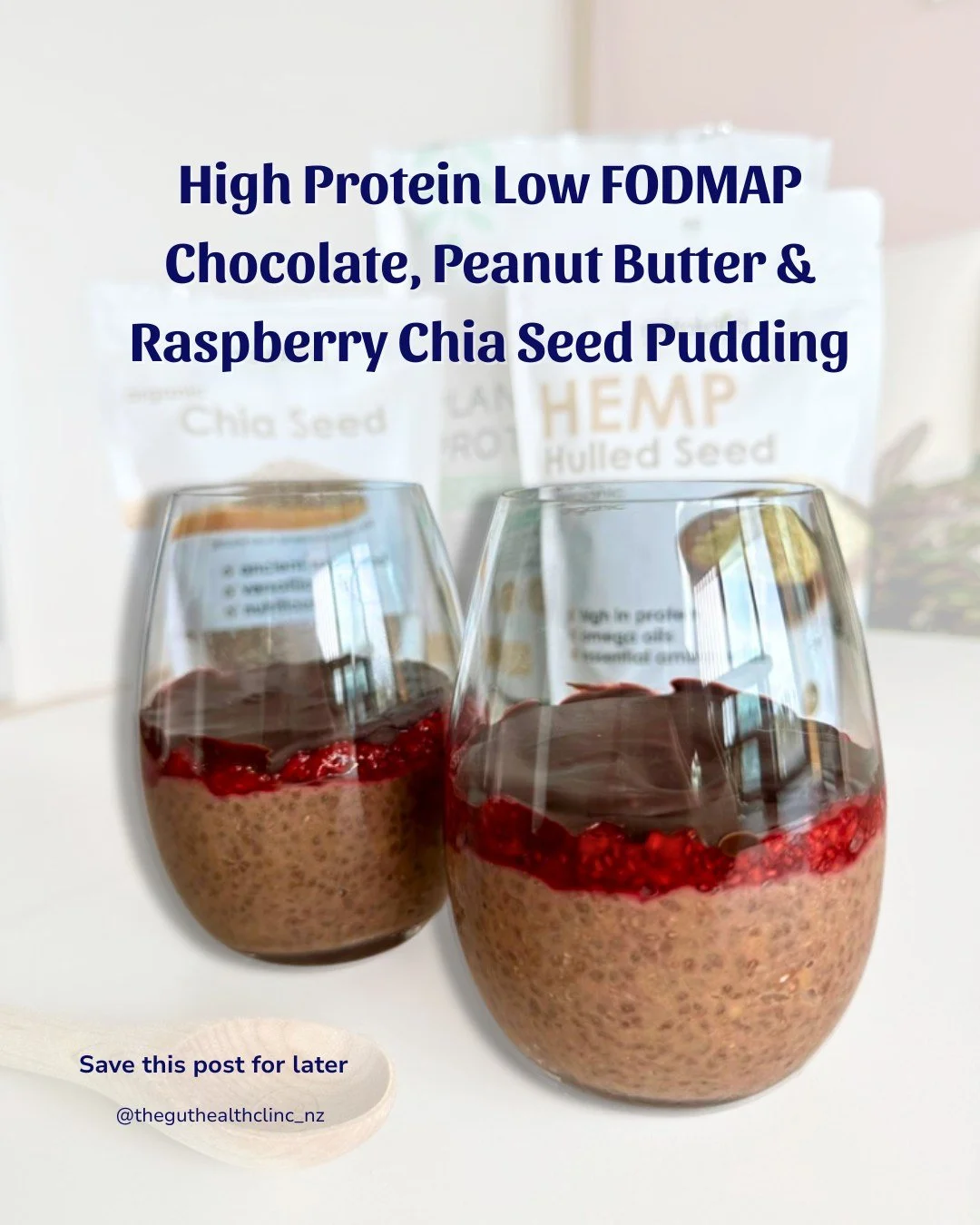 High Protein Low FODMAP Chocolate, PB &amp; Raspberry Chia Seed Pudding 🥜🍫

Kick start 2026 with this high protein, high fibre breakfast to energise you from the inside out ✨

Make sure you save this post for later 🫶

#highproteinbreakfast #highfi