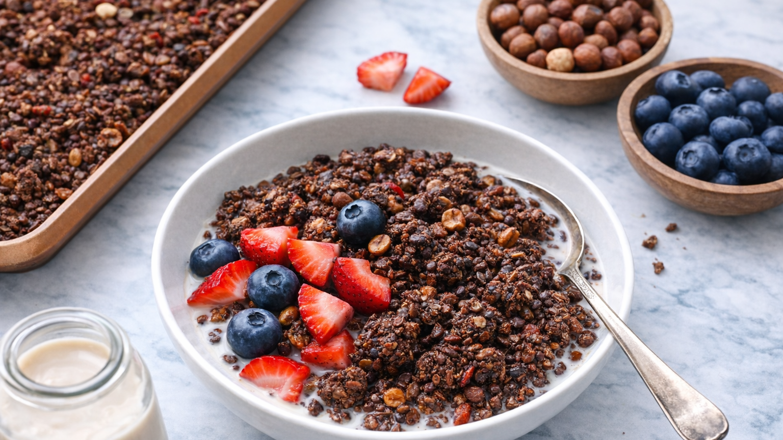 Low FODMAP Chocolate Hazelnut Granola