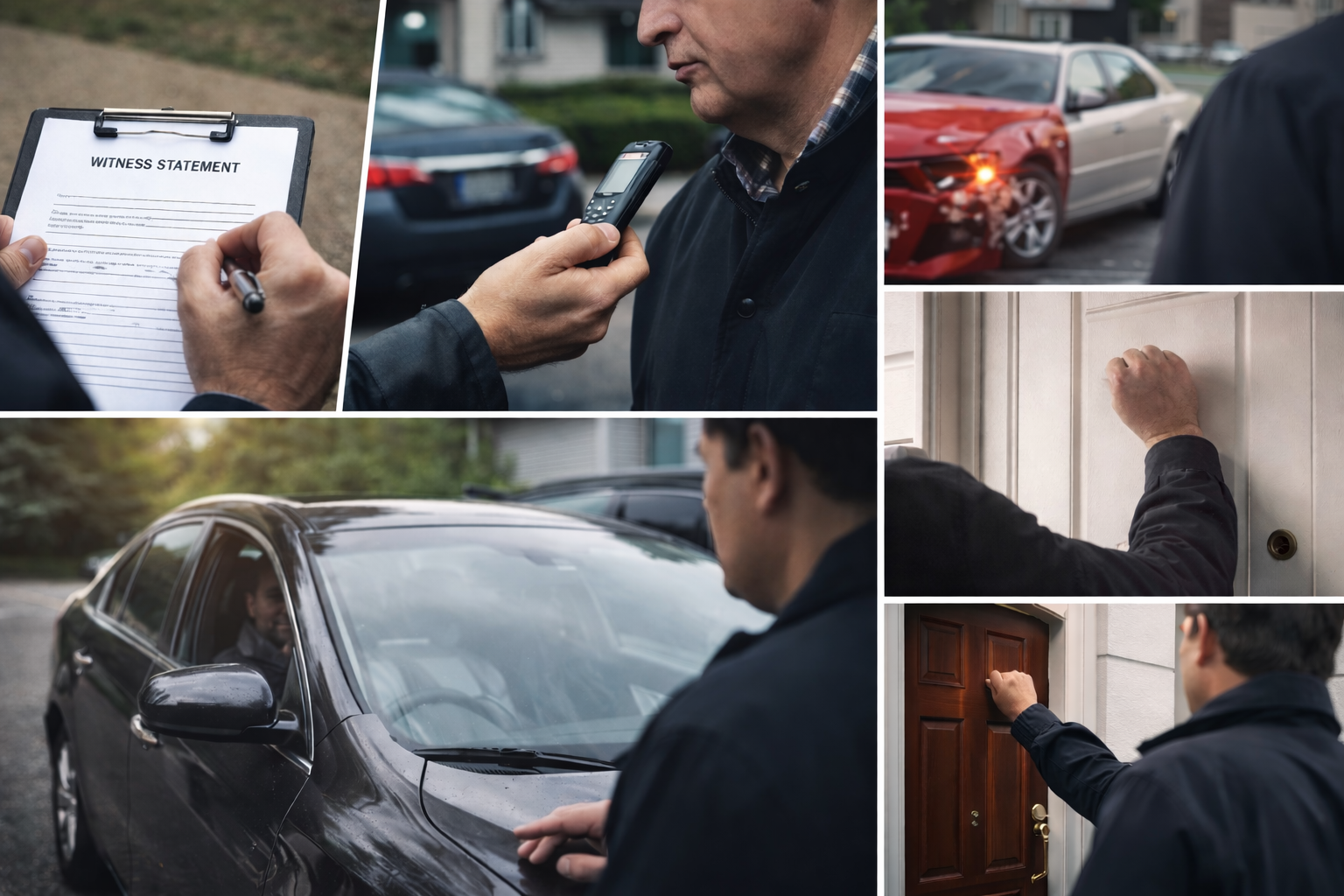 Professional private investigation services including surveillance, witness interviews, accident documentation, and door knock investigations in Indiana