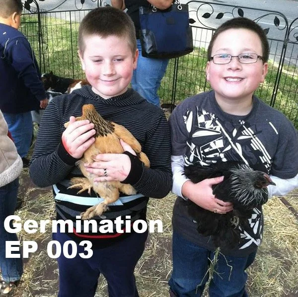 Germination Radio Episode 3 with your hosts SensuaL (Luke Pratt) and Wade Pratt. A childhood photo taken with chickens.