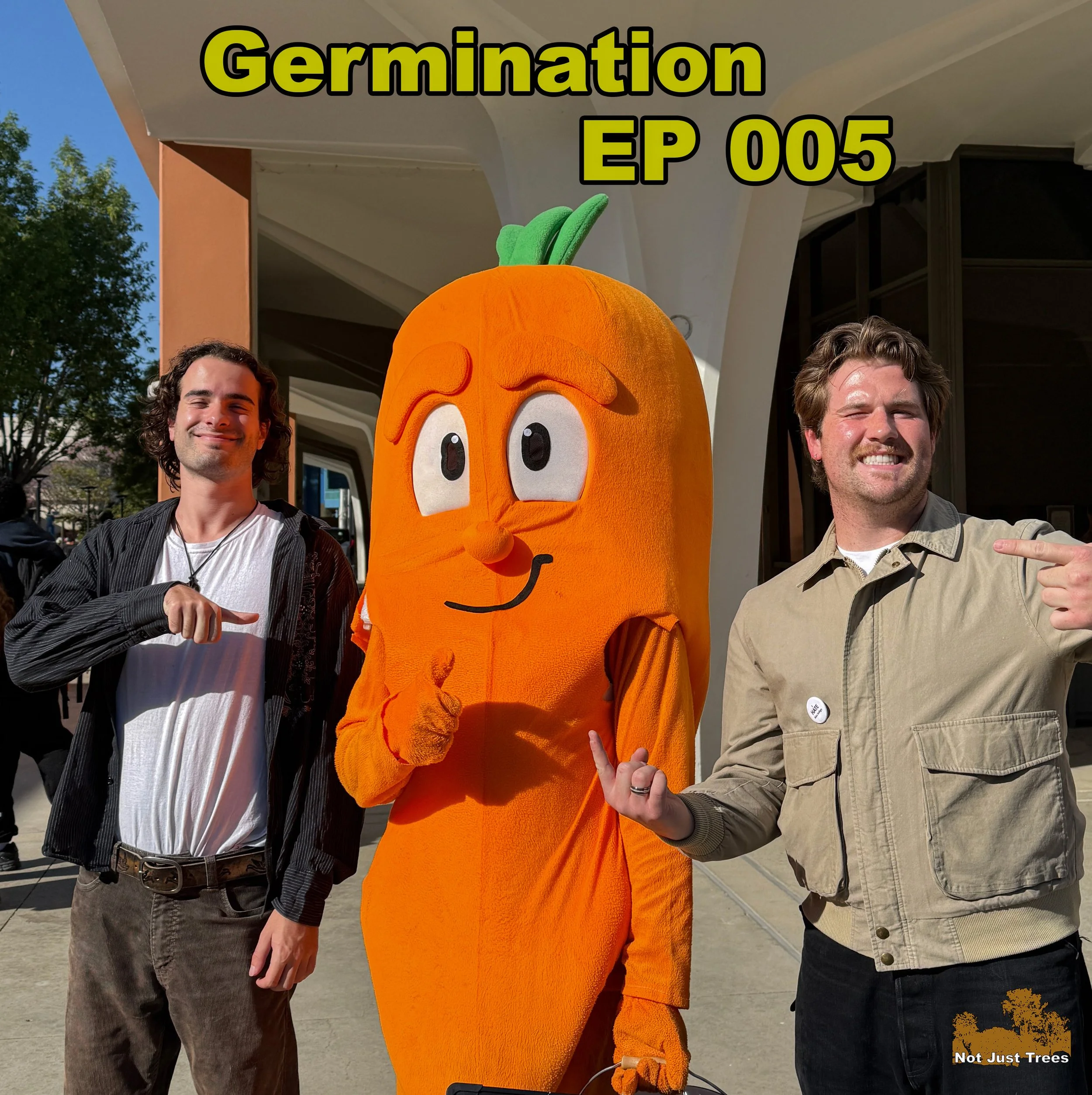 Germination Radio Episode 5 with Wesley Gardener and SensuaL (Luke Pratt). On California State University, Fullerton's (CSUF) campus with Carrot Guy.