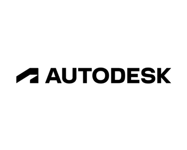 A black text logo which includes an abstract slanted letter "A" before the text "Autodesk".