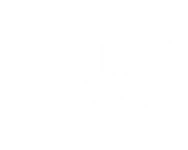 the letters "KPMG" as a logo in white text where each letter is an outline, also outlined by individual rectangular blocks.