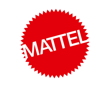 Red circular logo with a jagged edge displaying the white text 'MATTEL' in the center.