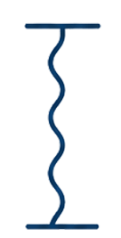 an icon showing what a rough cut from a co2 laser would look like from the top