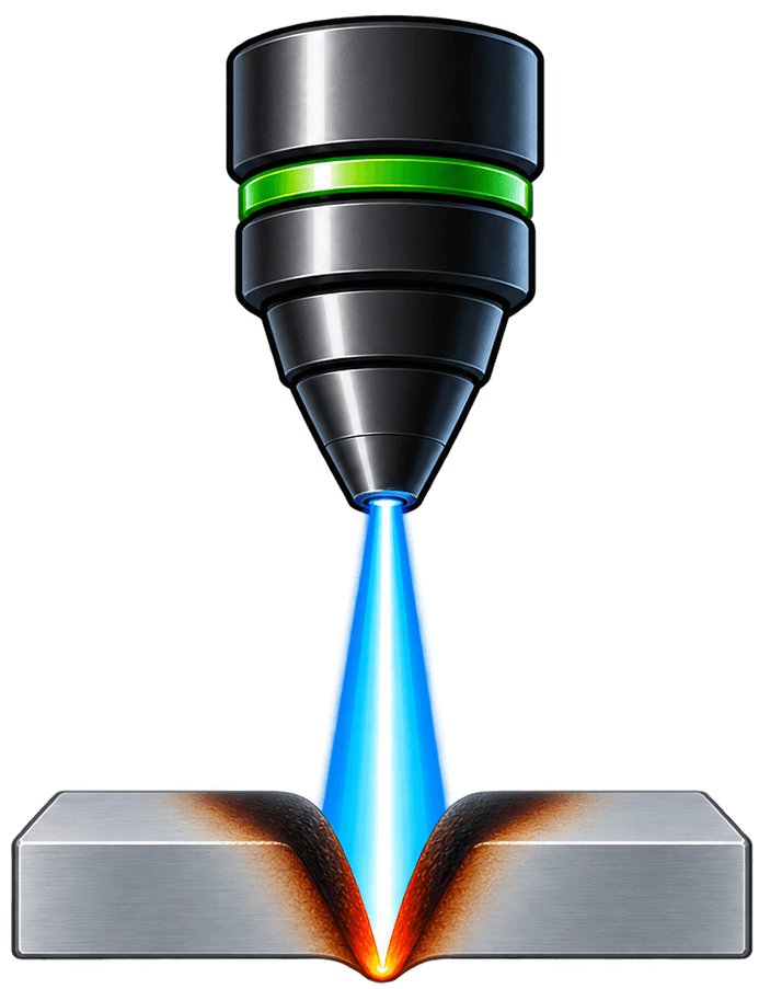 showing what a hot cut on a co2 laser looks like