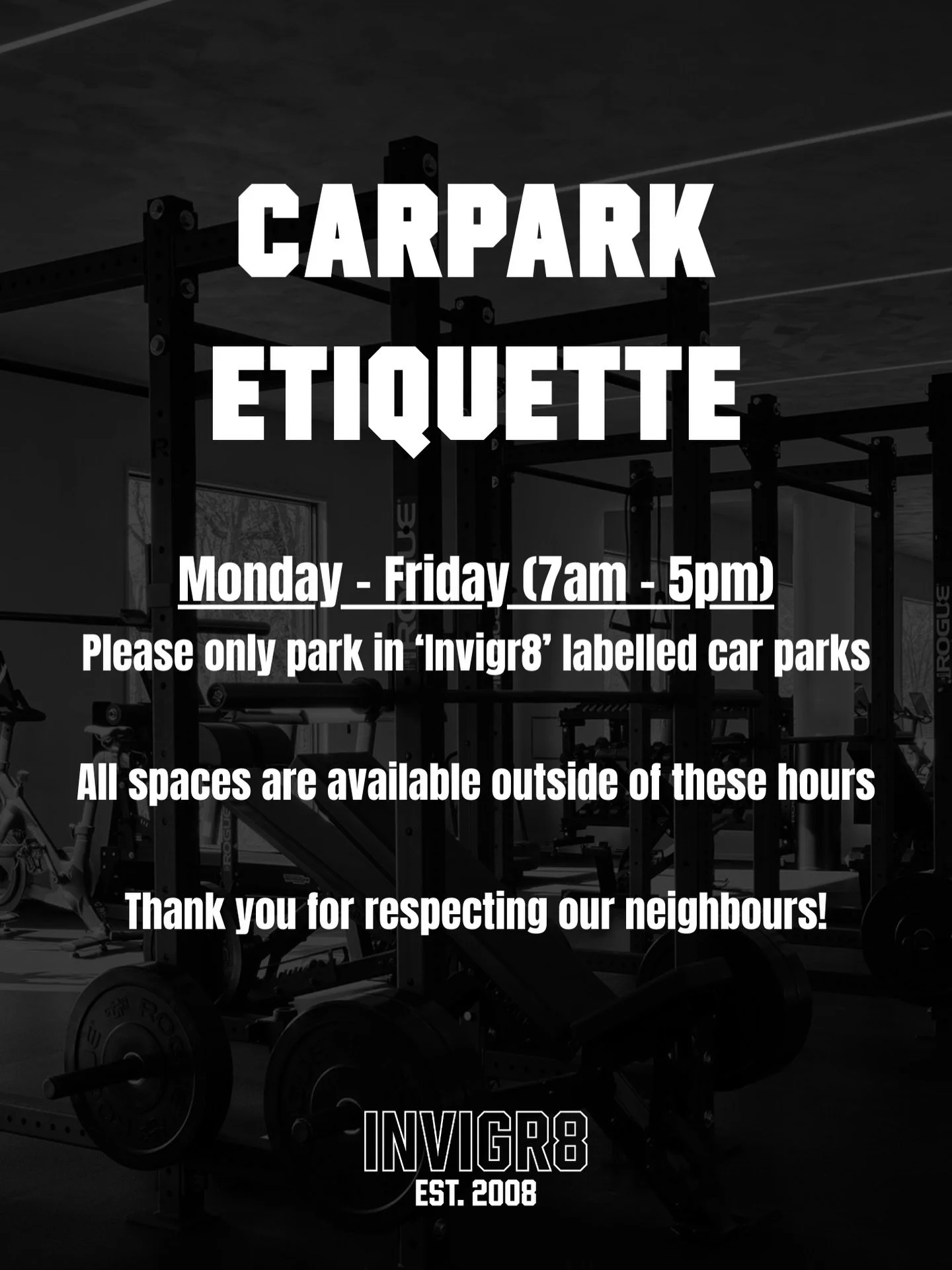 A friendly reminder of our carpark etiquette and respecting our neighbouring business 🚙