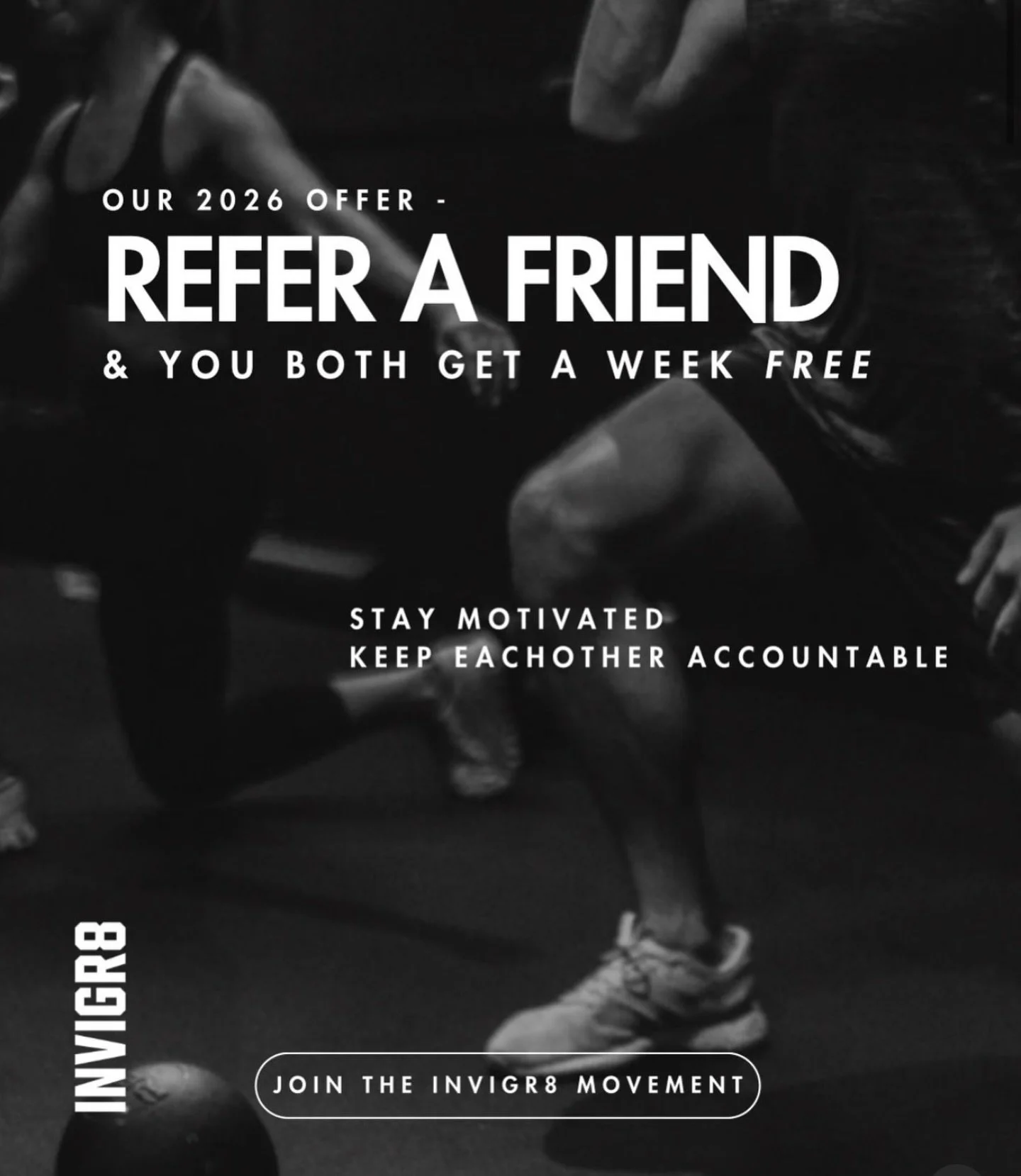 Have a training buddy in mind? Get them to sign up to Invigr8 and you both get a week FREE! 🔥