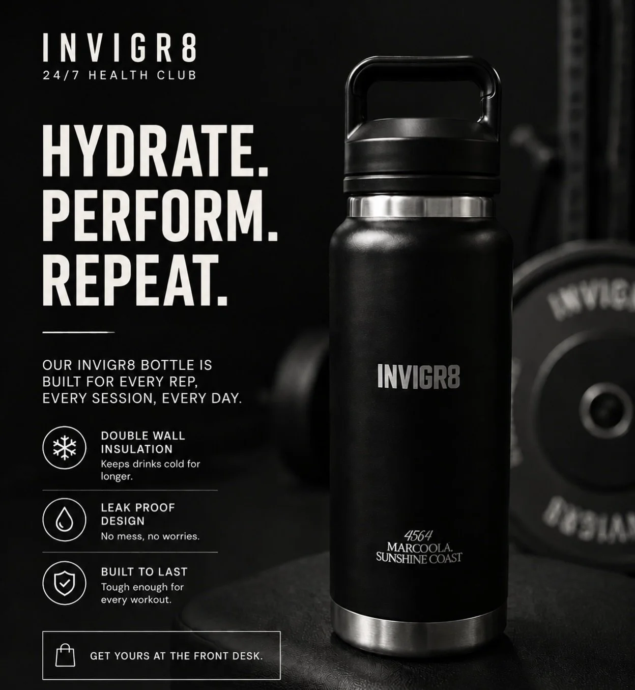 Introducing our new Invigr8 water bottles! 🔥 This yeti-style bottle is built to last, keeping your water cold for your entire workout. Grab yours today!