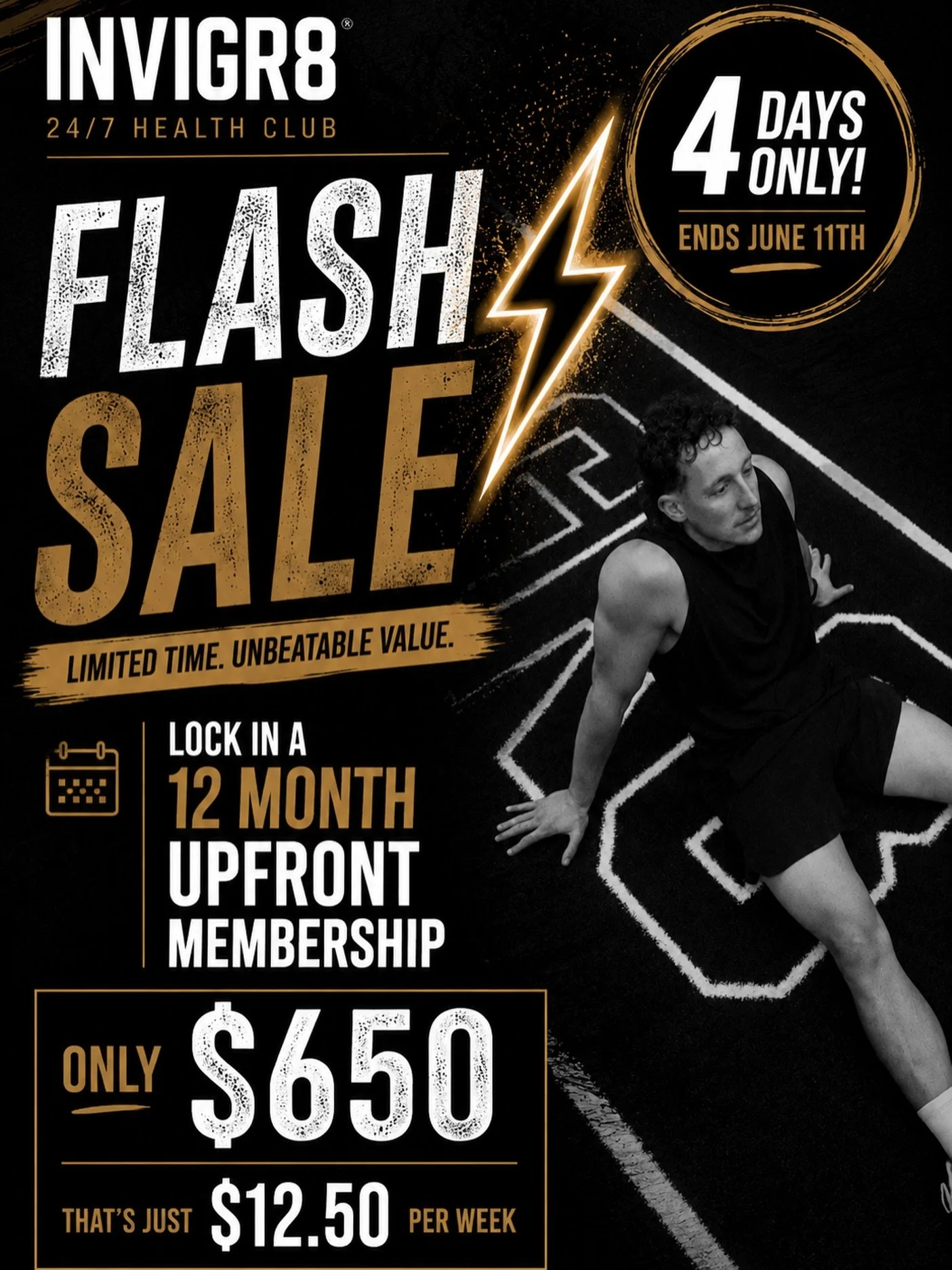 ⚡ FLASH SALE ⚡

Lock in a 12 Month Upfront Membership for just $650 and save up to $387! Secure this deal via the link in bio.

🔥 That&rsquo;s only $12.50 per week
🔥 24/7 Access
🔥 Unlimited Sauna
🔥 Reformer Pilates &amp; Group Training

⏰ 4 Days 