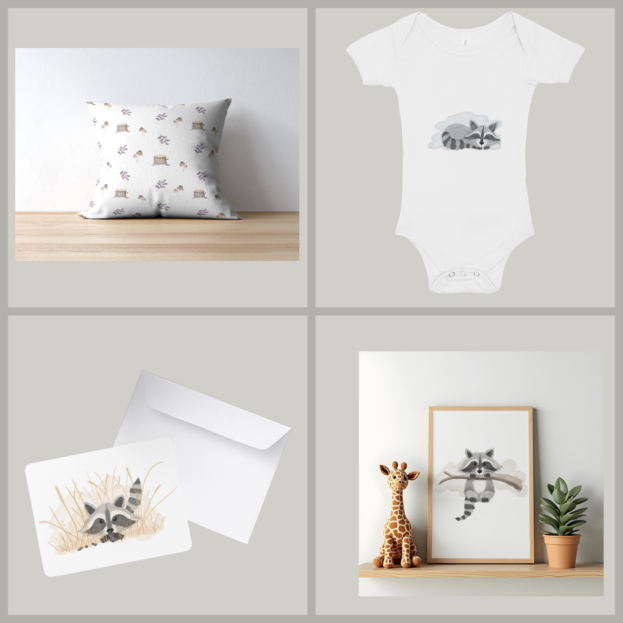 Woodland Raccoon Illustration Collection - 4.png