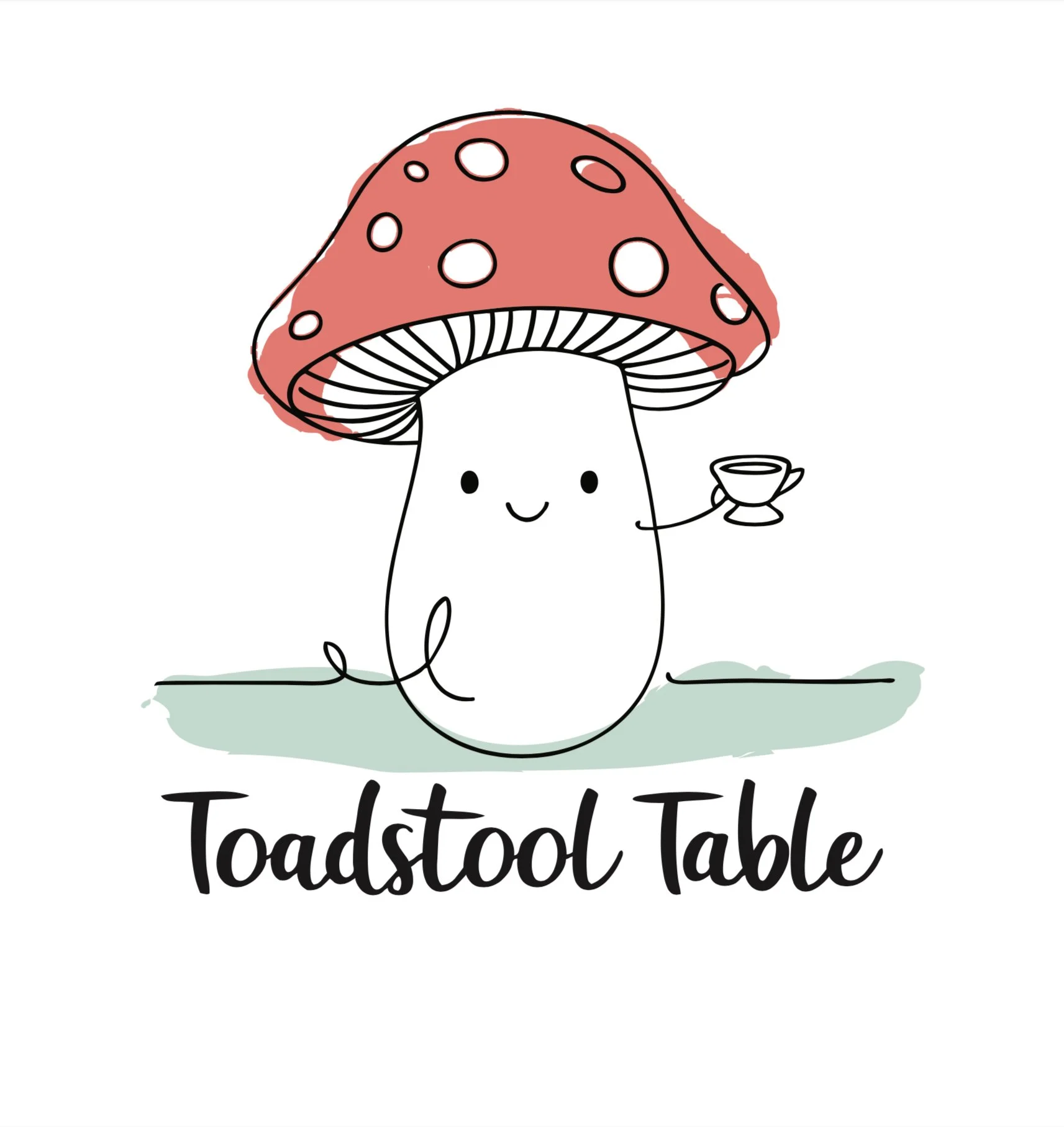 Toadstool Table logo for hand-drawn seamless patterns and clip art for creative projects