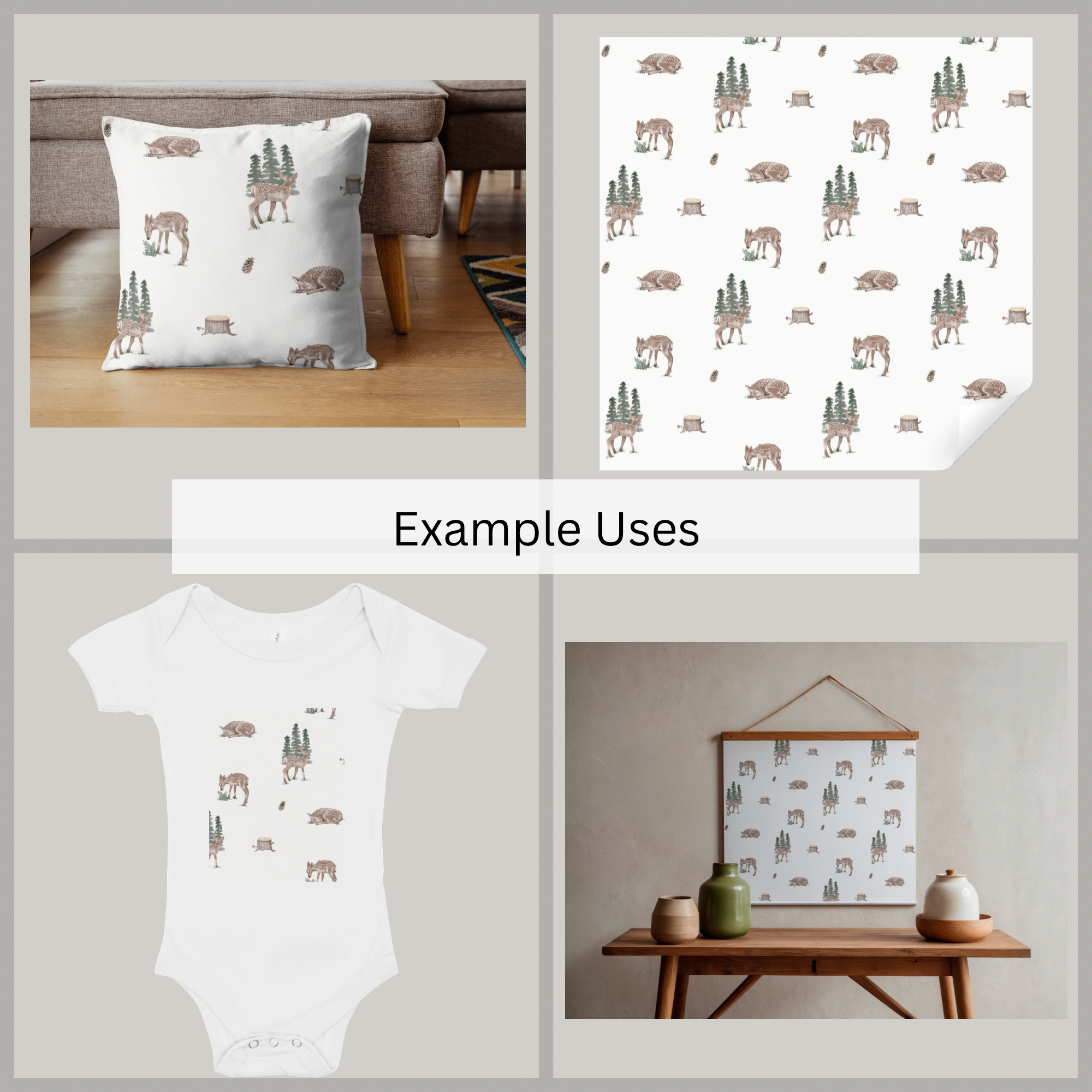 Woodland Deer Seamless Pattern - 3.png