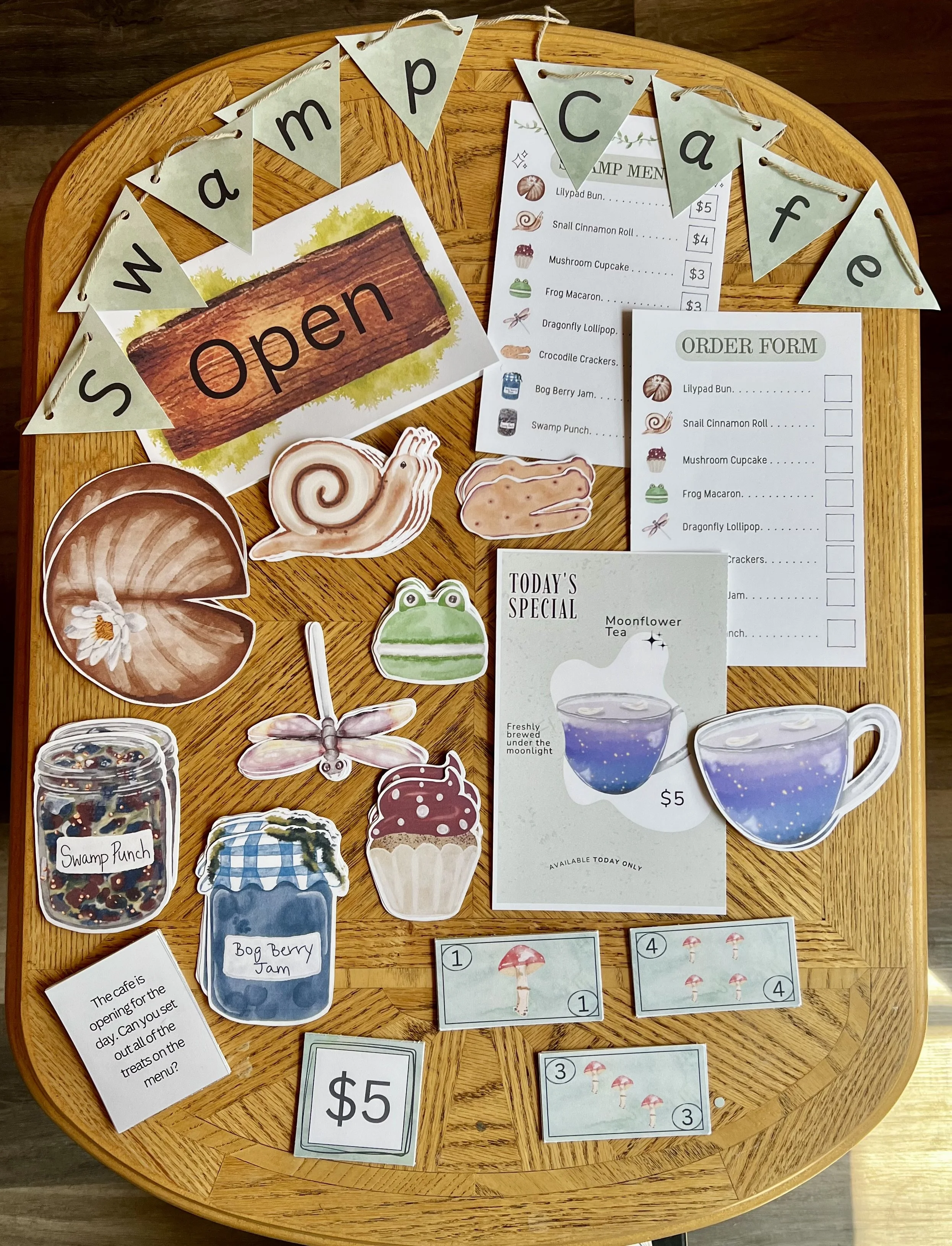 Swamp Cafe Tabletop Pretend Play Pack