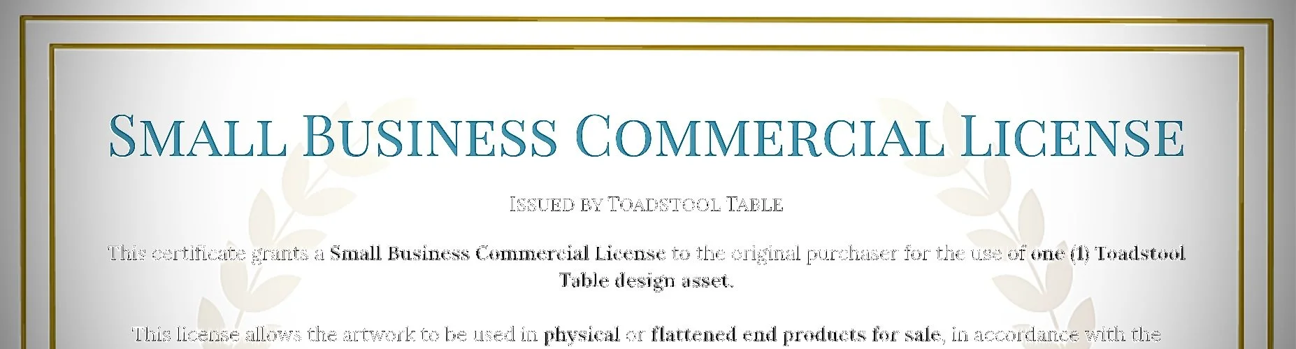 Small Business Commercial License (Single Design)