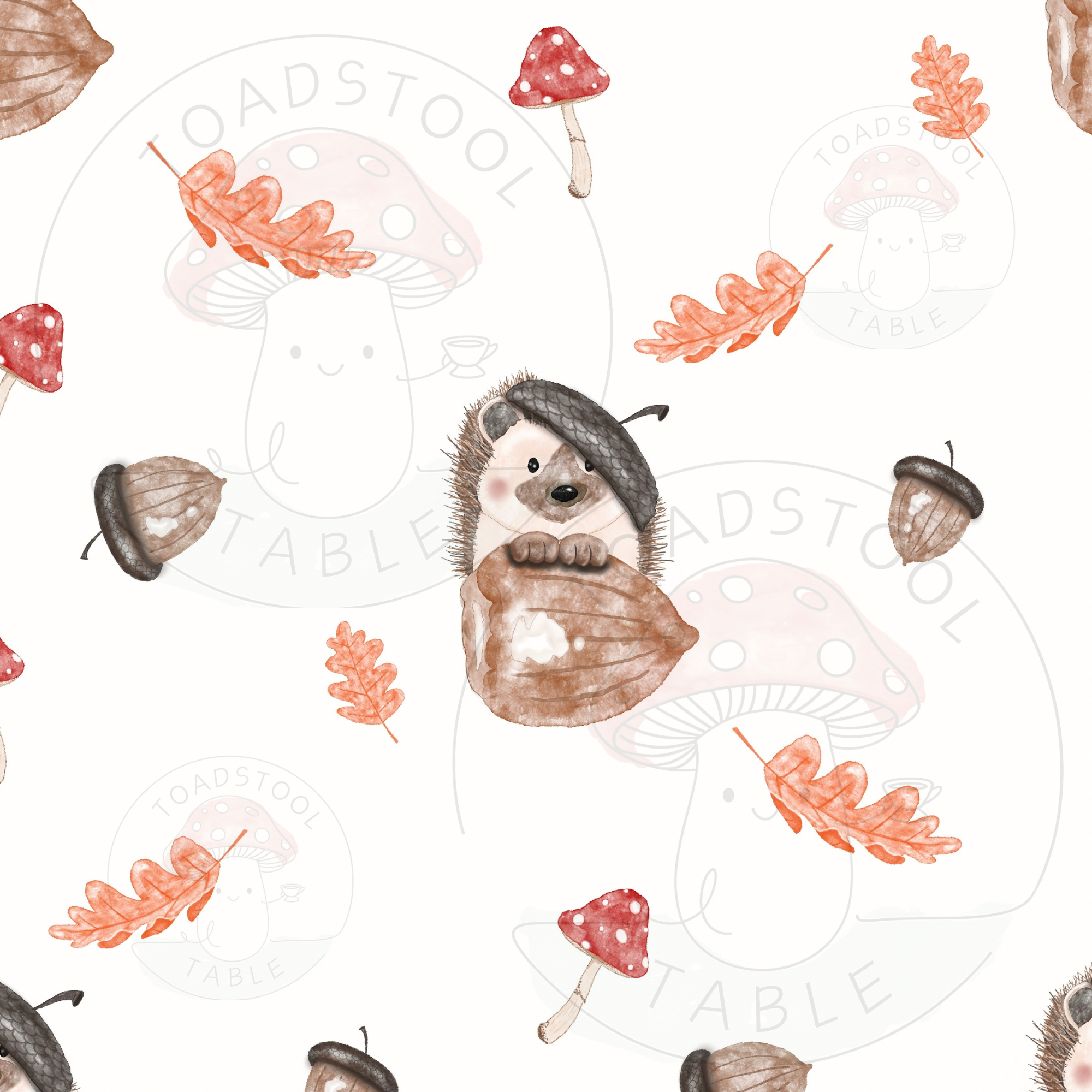 Woodland Hedgehog Seamless Pattern - 2.png