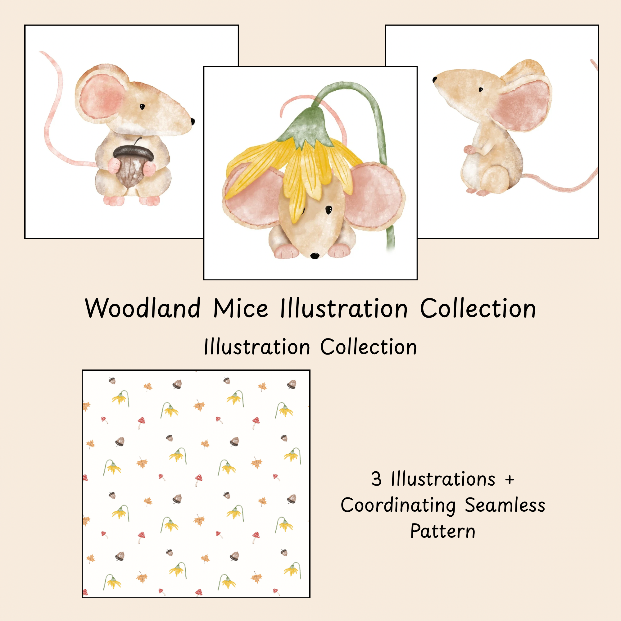 Woodland Mice Illustration Collection - 1.png