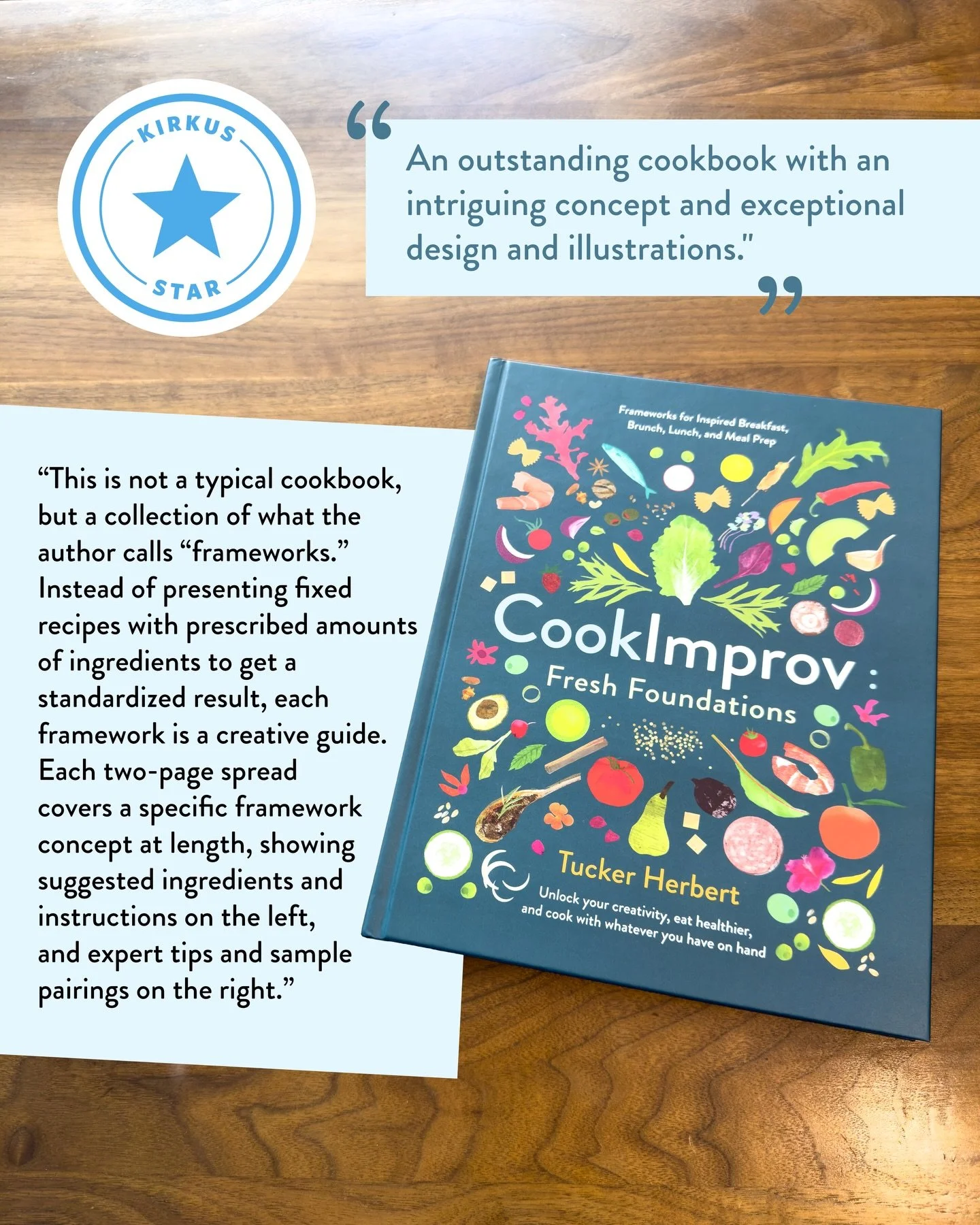 ⭐️ I had heard Kirkus reviews can be brutal, so was ecstatic to learn that CookImprov was awarded a coveted Kirkus Star, along with a glowing review.