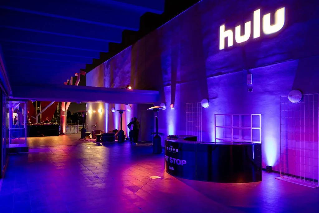 Hulu Event
Production: AGENC,
Technical Production: Shift4Projects - 
Provided projection and audio for the screening, as well as lighting and sound for the after-party and red carpet lighting.
Location: Petersen Automotive Museum — Los Angeles