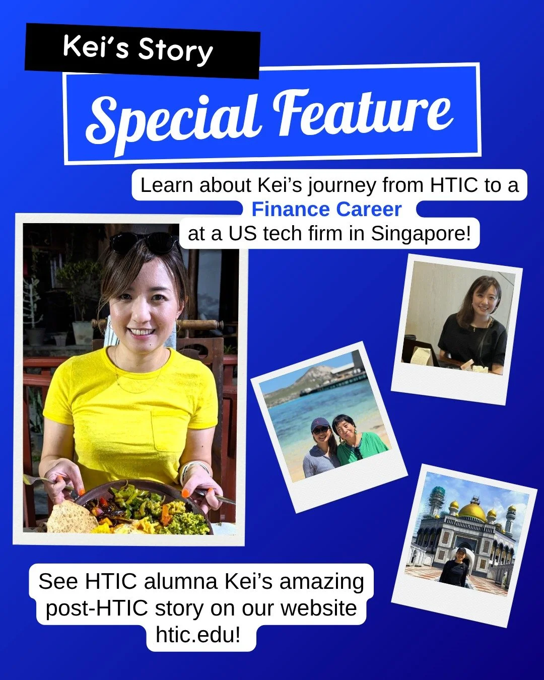 Meet Kei I, an HTIC alum whose journey has taken her from Hawai&lsquo;i to Los Angeles, Tokyo, and now Singapore. ✨ Her story is one of curiosity, courage, and constant growth &mdash; from finding her voice as a student to leading in global finance t