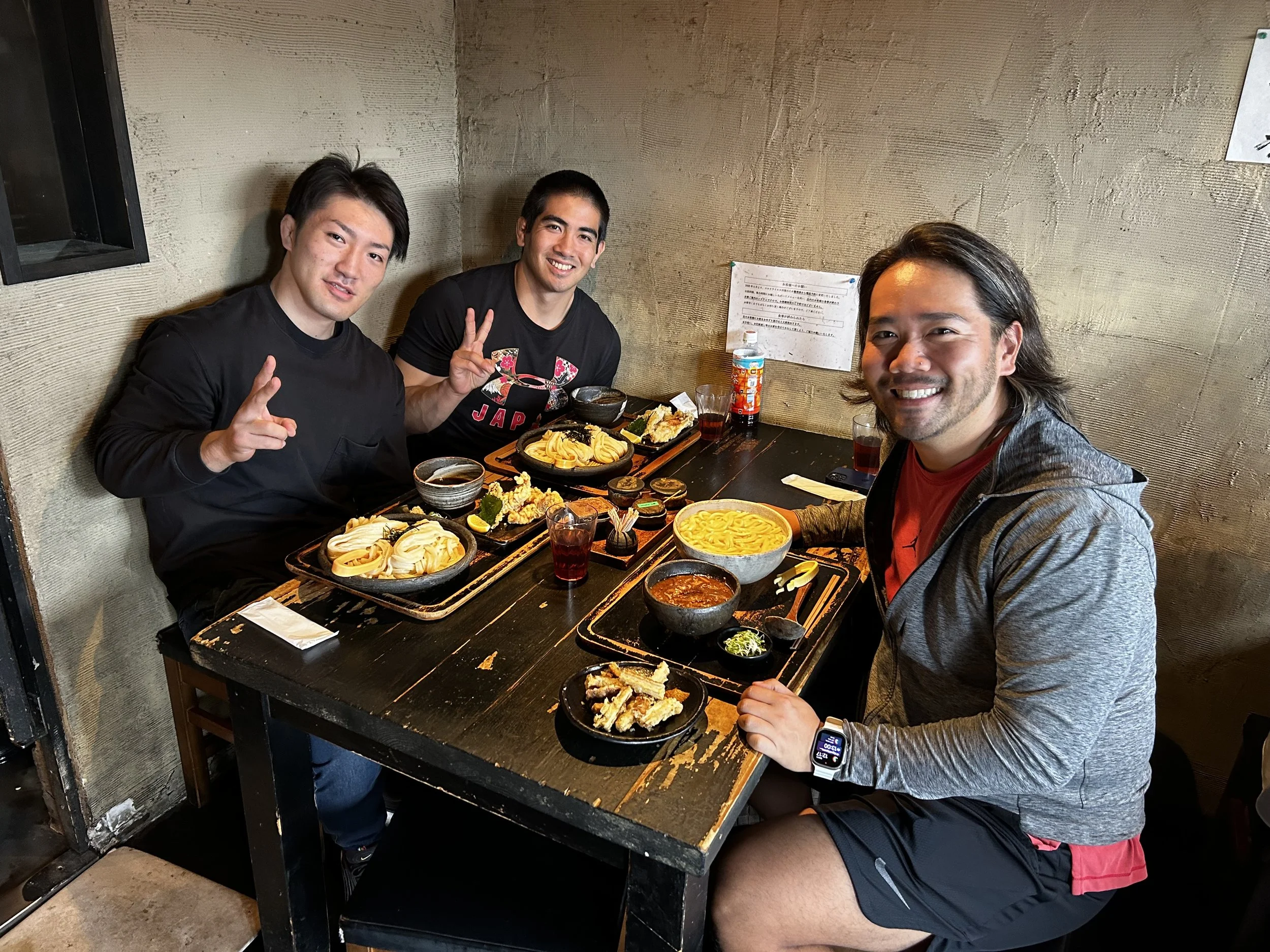  Yamamotomenzou udon shop in Kyoto with Tokai University study abroad friend and Toin University judo teammate in 2023 