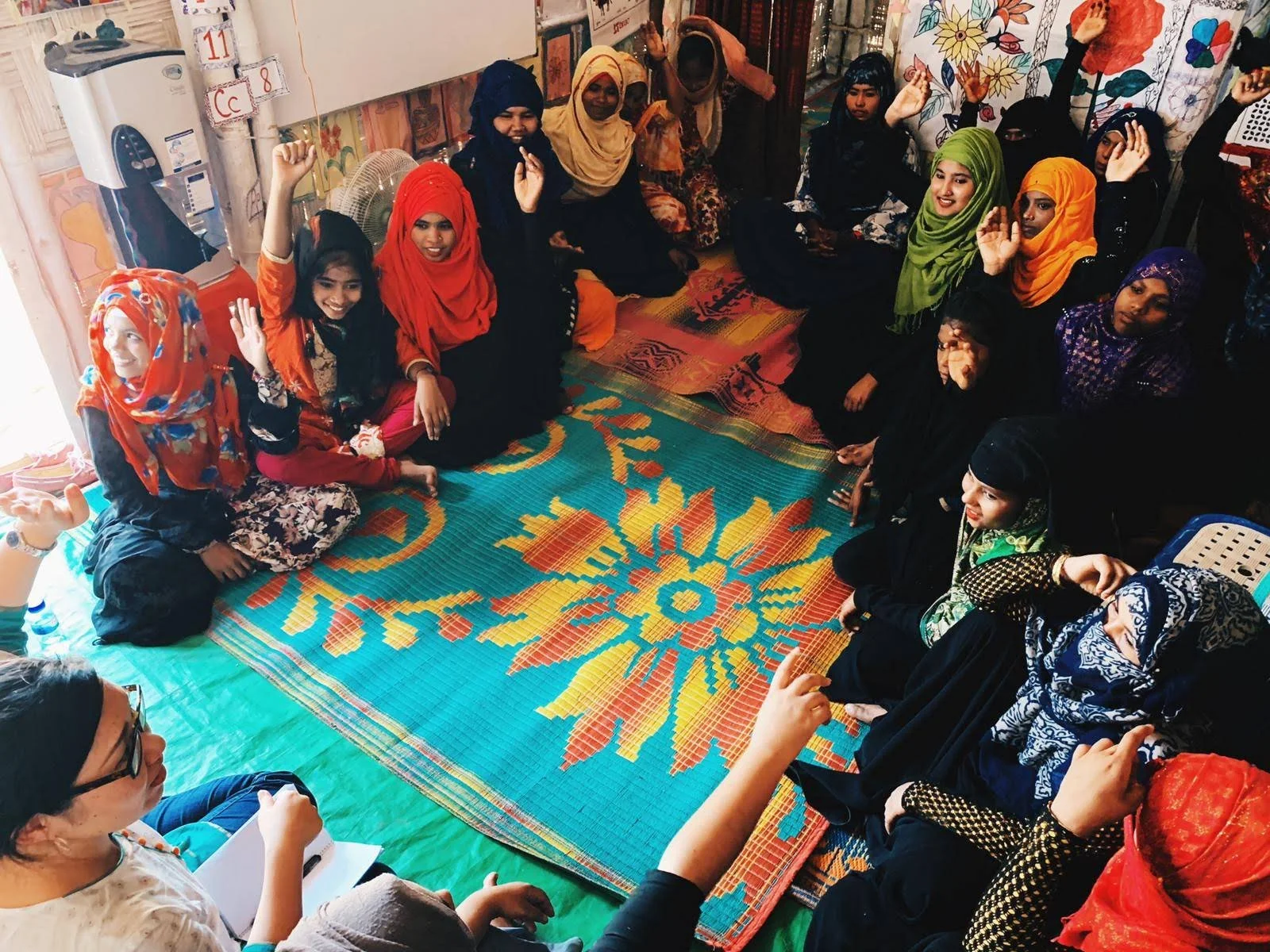  Focus group discussion with adolescent girls at a Rohingya refugee camp in 2018 