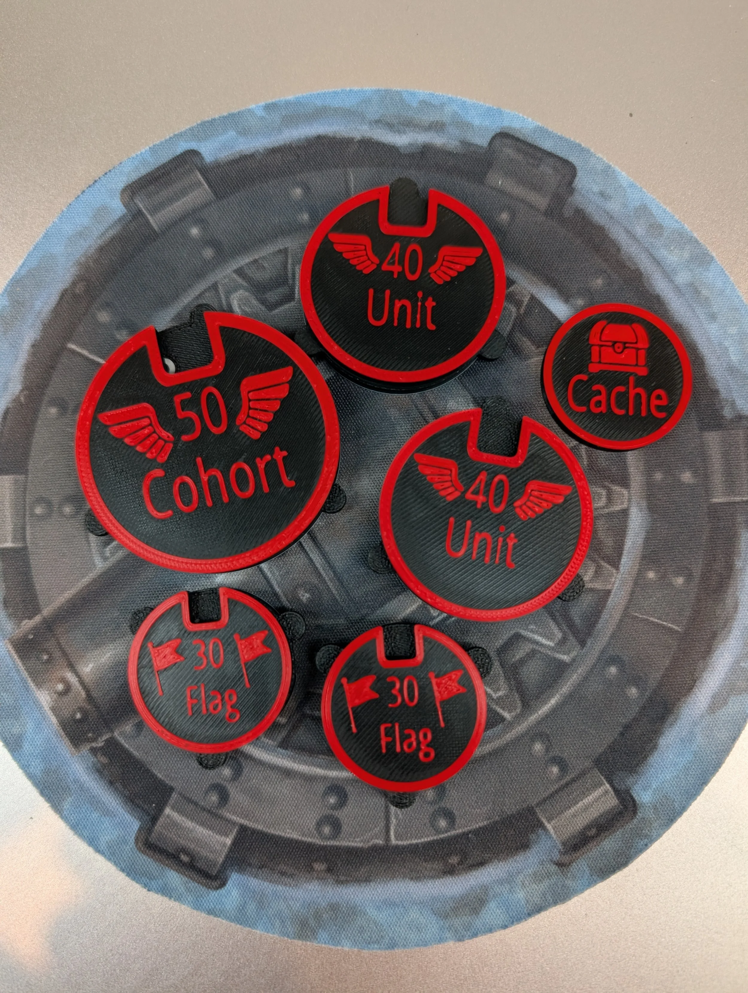 3d Printed Objective Set Spin Down Tokens