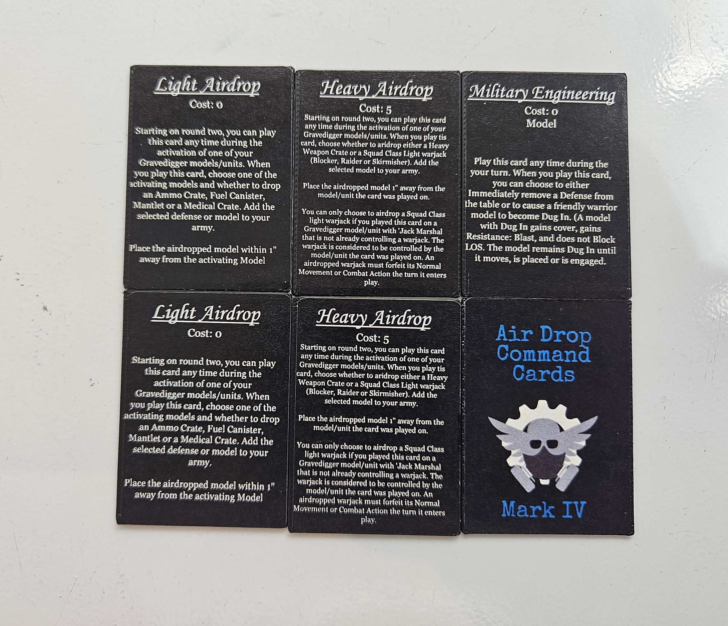 Air Drop Troopers Command Cards Add on