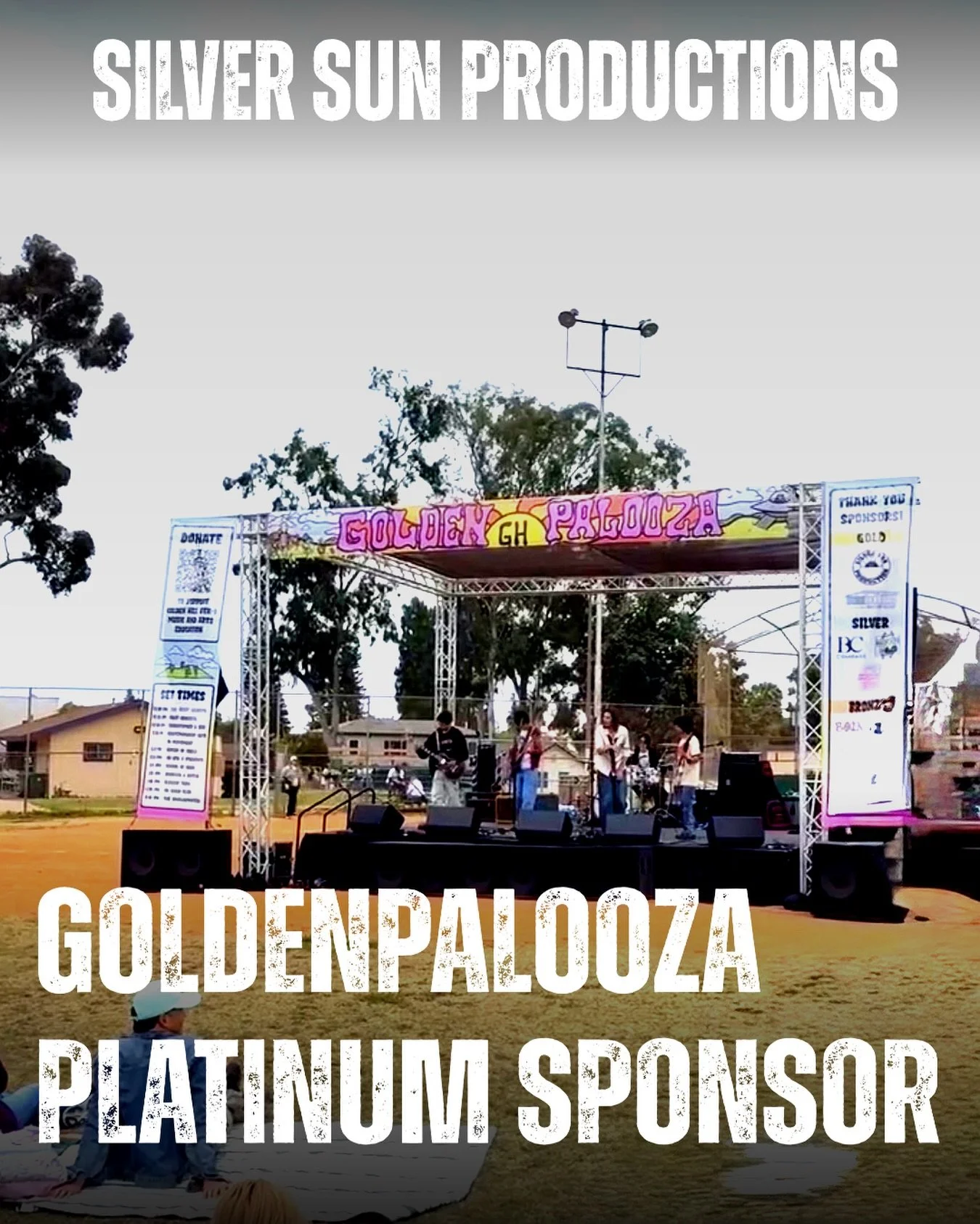 🎤 Sponsor Spotlight: Silver Sun Productions (Platinum Sponsor)

Silver Sun is BACK and we couldn&rsquo;t be more pumped.

For the second year in a row, Silver Sun Productions is powering Goldenpalooza from the ground up. Full stage, production, and 