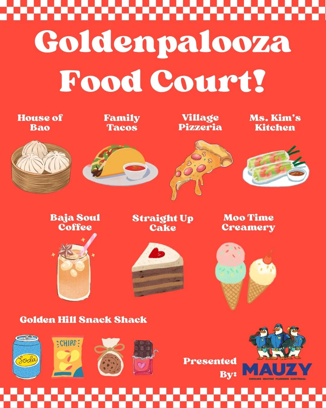 We regret to inform you that Goldenpalooza will NOT be offering a $375 Nobu Omakase experience inside a Red Bull pyramid this year.

What we WILL have: Asian-inspired street food, tacos, bao, pizza, cake, ice cream, and coffee - served by actual huma