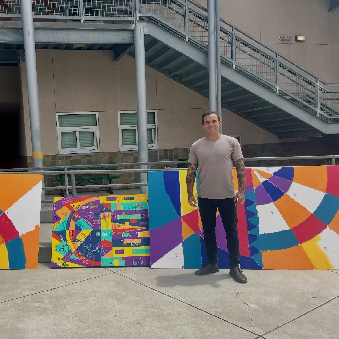 Something special happened at school today. 🎨

Nearly 100 middle schoolers put their mark on a one-of-a-kind mural! Join us May 16 to see it come to life!

Here&rsquo;s how it works:

🖌 Part 1 - Today: Our students painted the foundation of a stunn