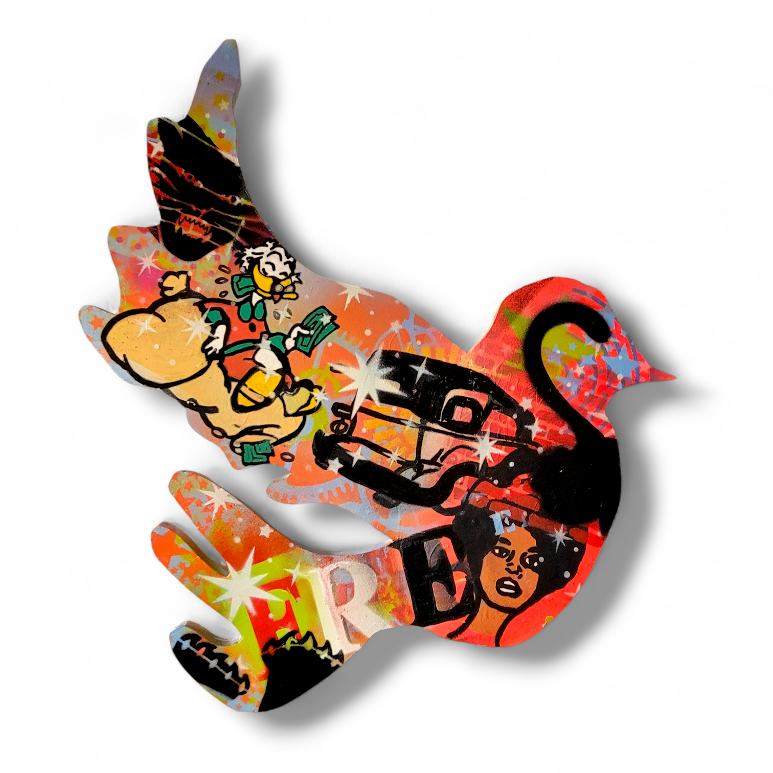 "I paid my dues" 
Acrylic on wooden sculpture