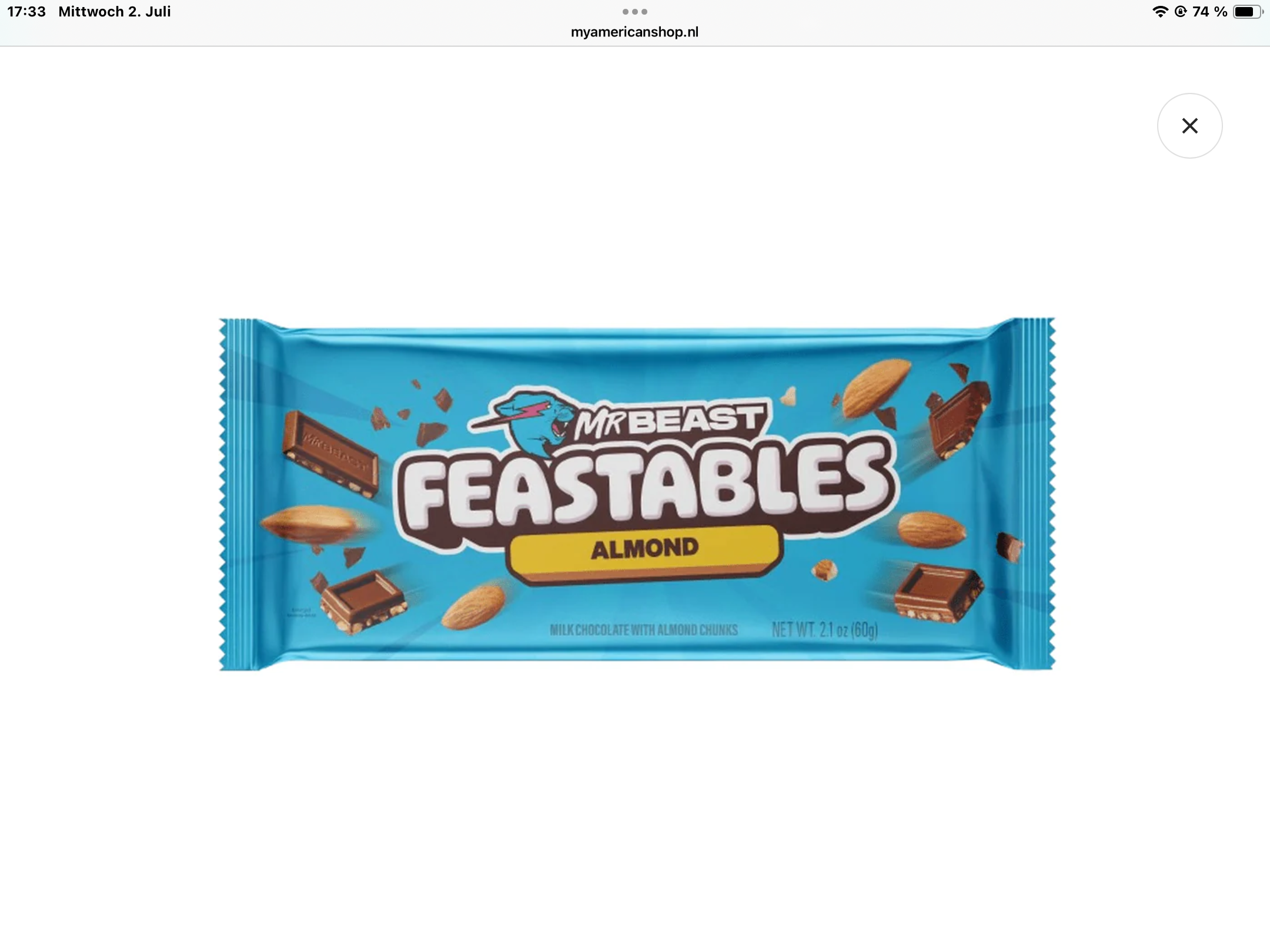 Mr Beast feastables chocolate almond