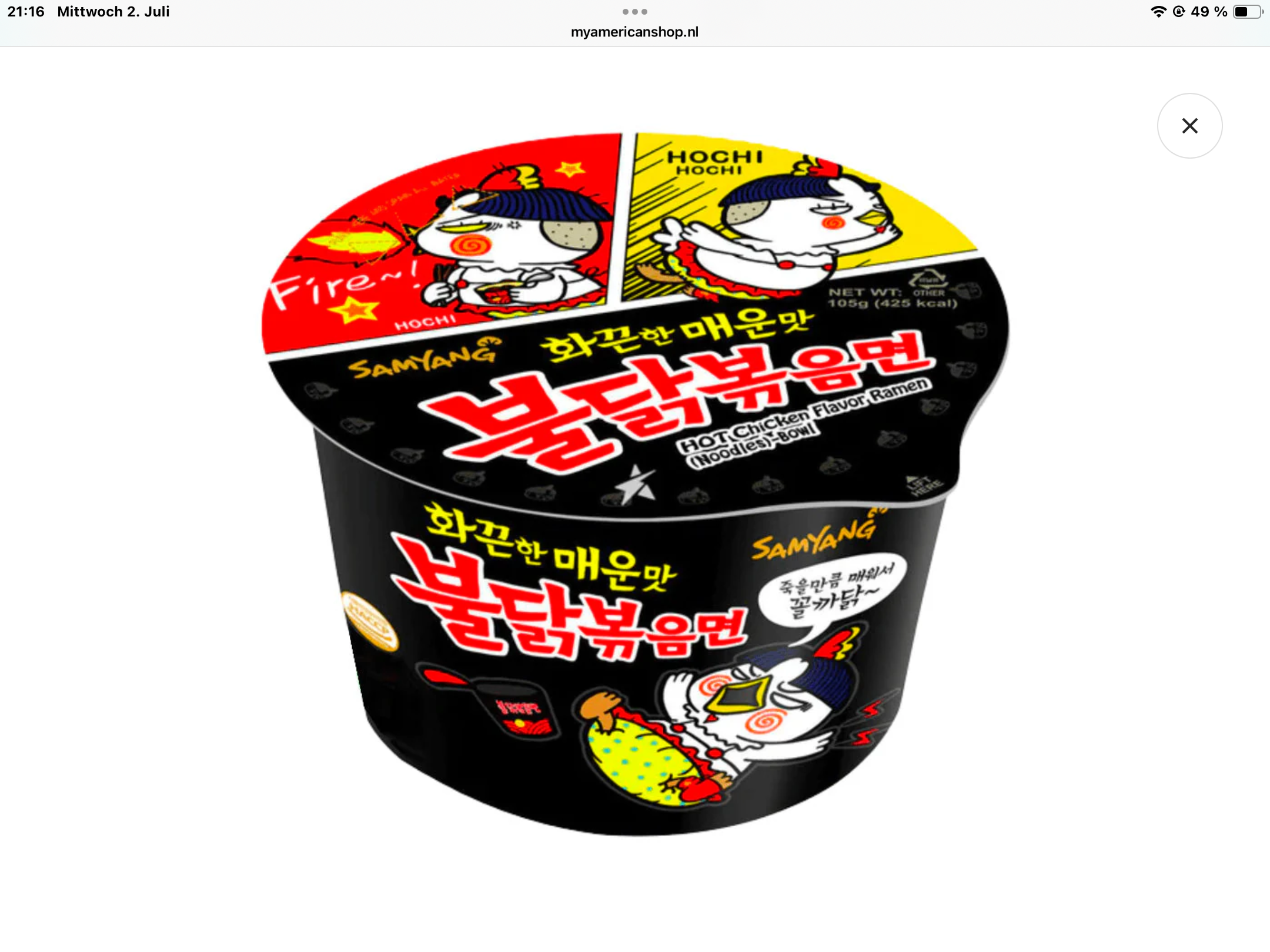 Samyang Ramen Bowl Hot chicken spicy big
