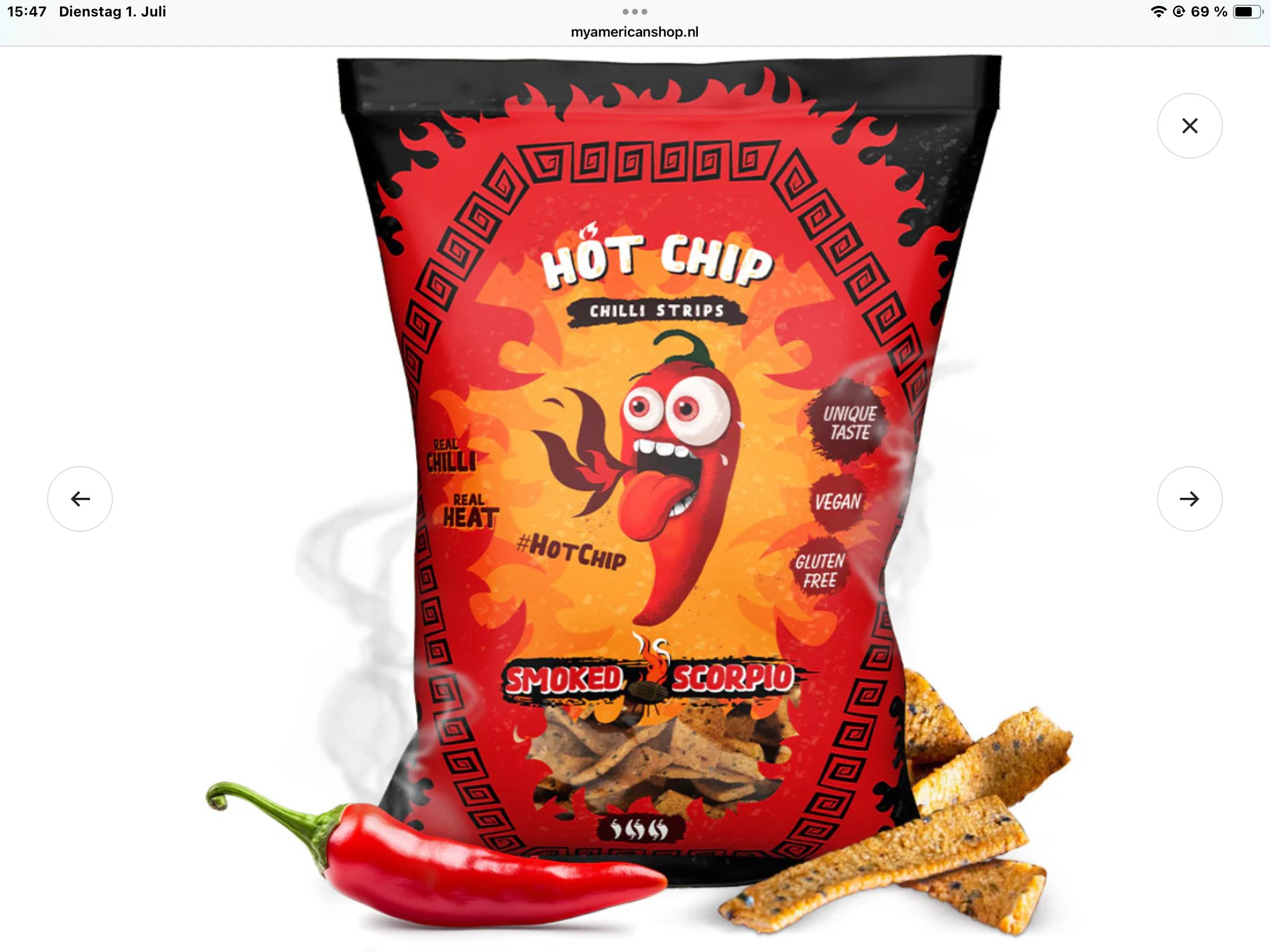 Hot Chips strips smoked scorpio