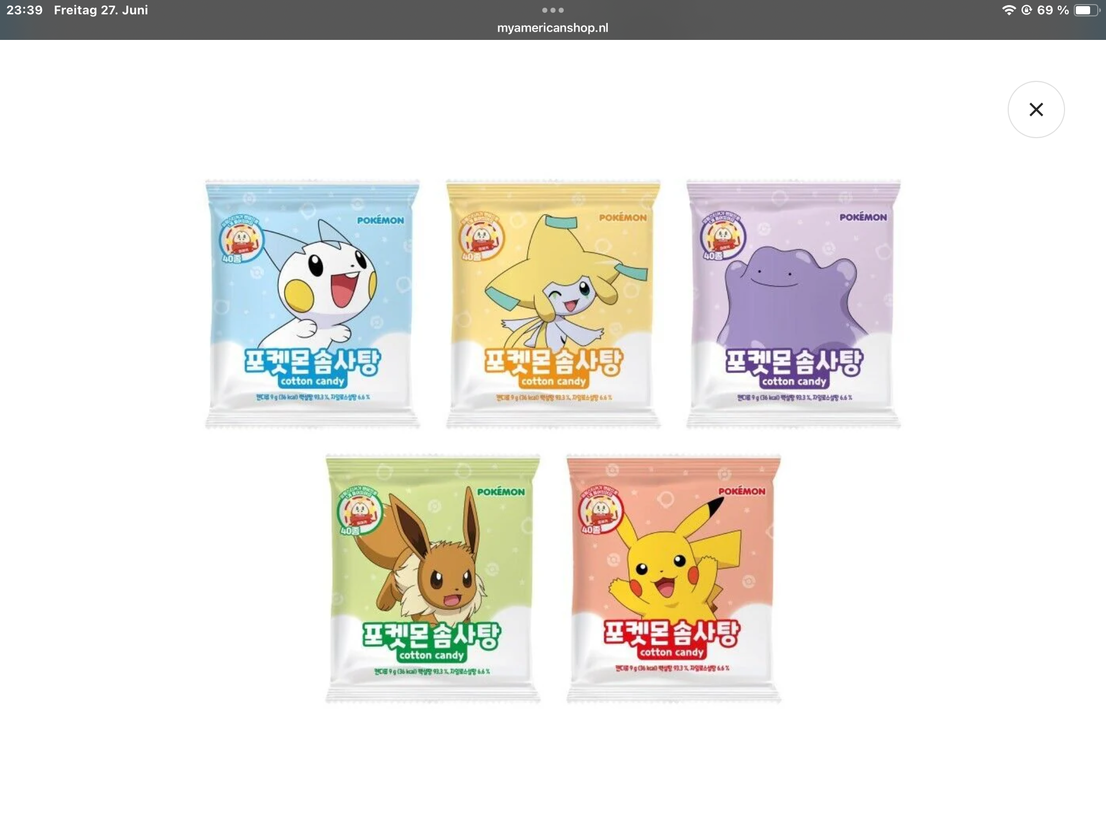 Pokémon cotton candy