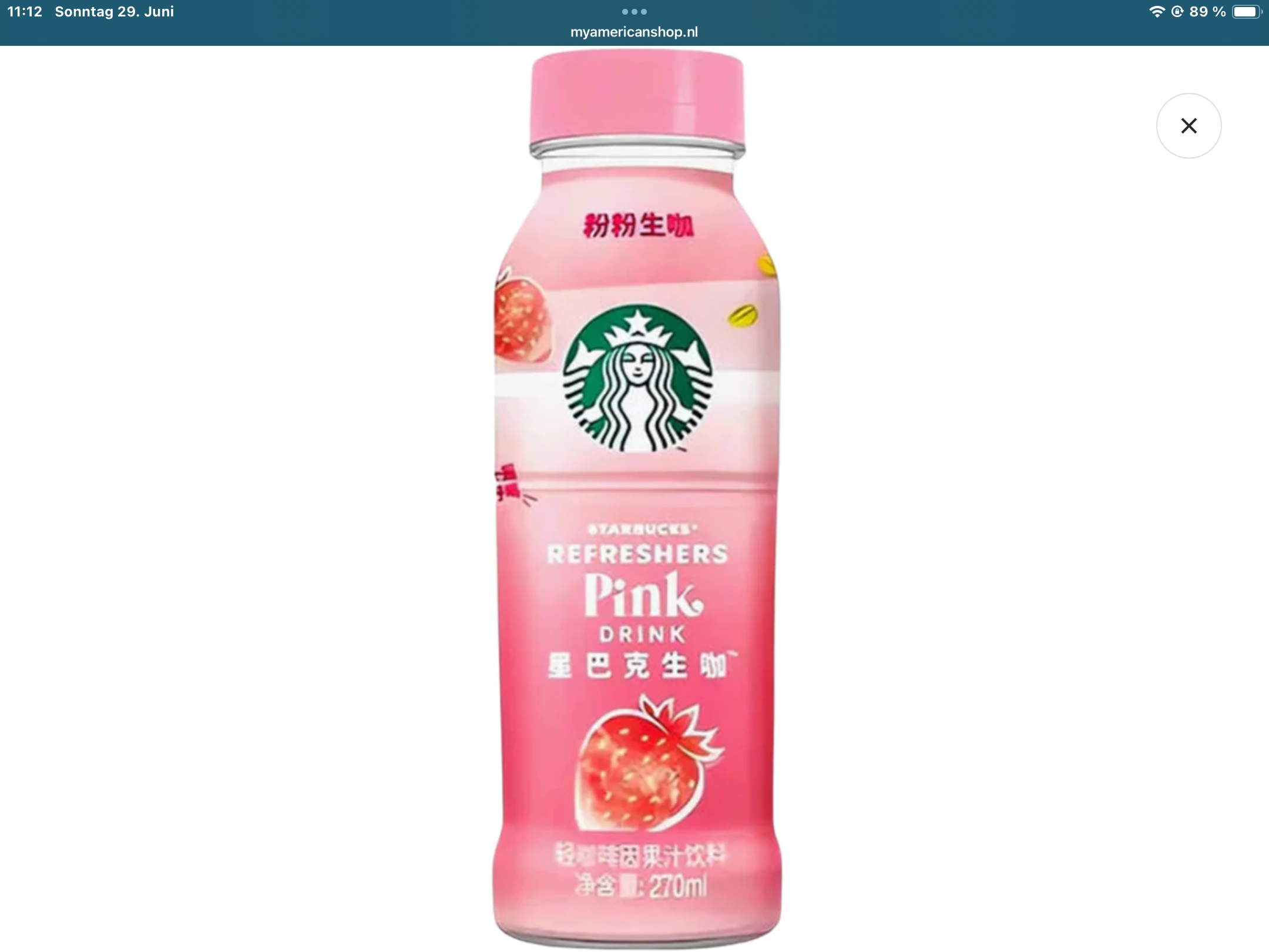 Starbucks Refresher Pink Drink straberry