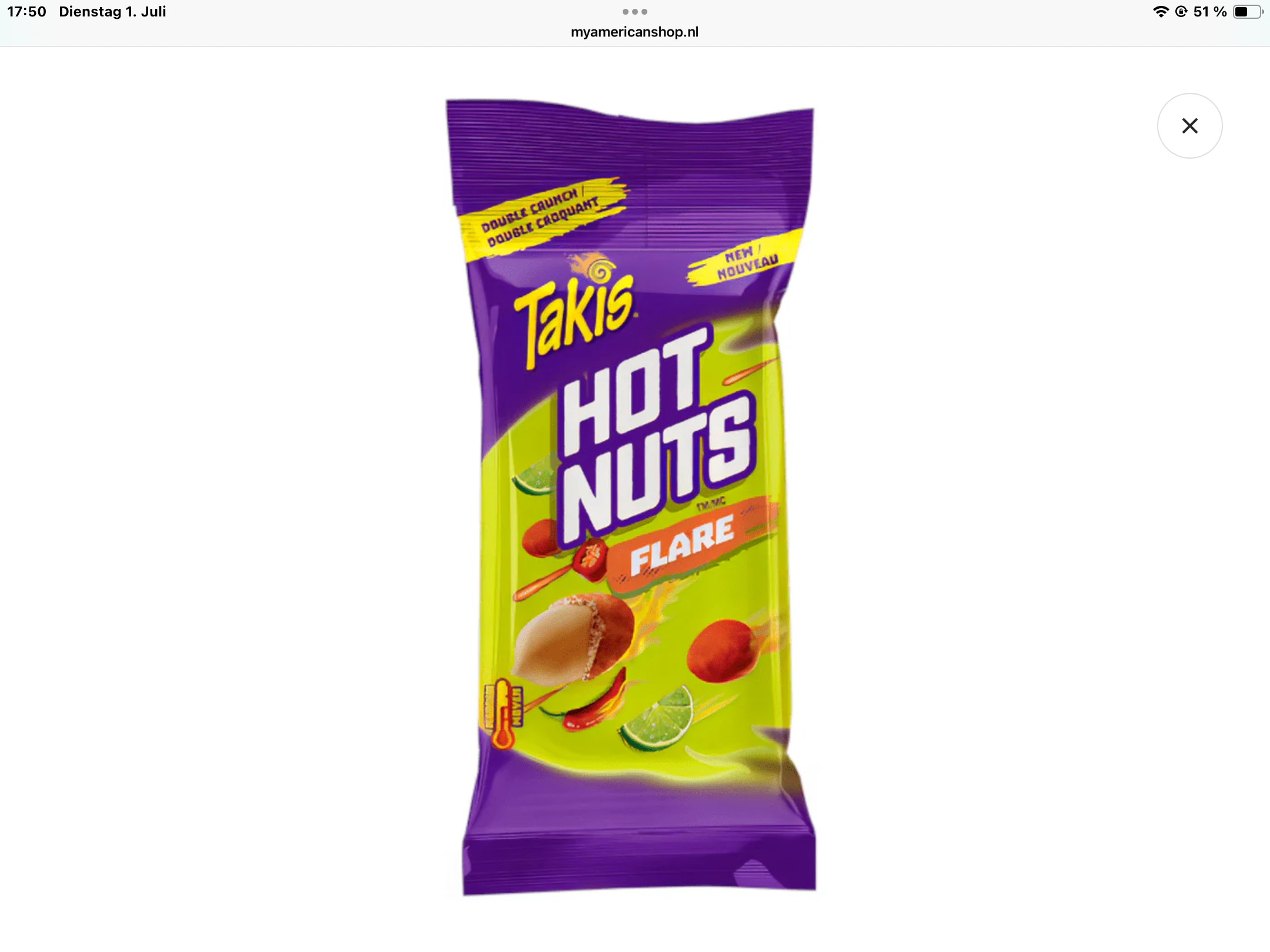 Takis Hot nuts flare
