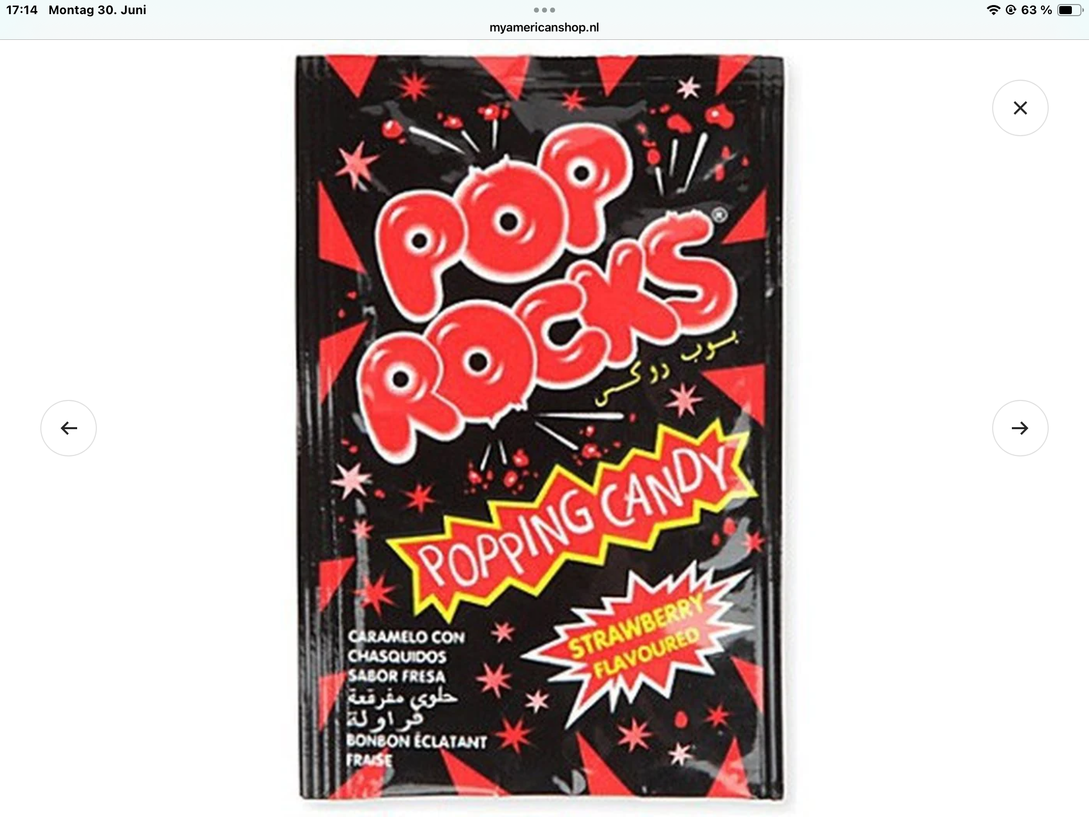 Pop Rocks popping Candy strawberry