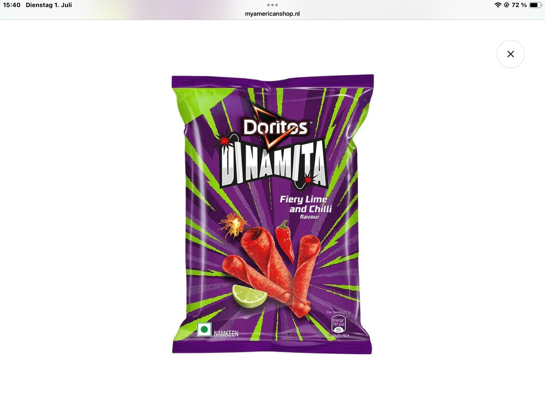 Doritos dinamita fiery lime and chilli