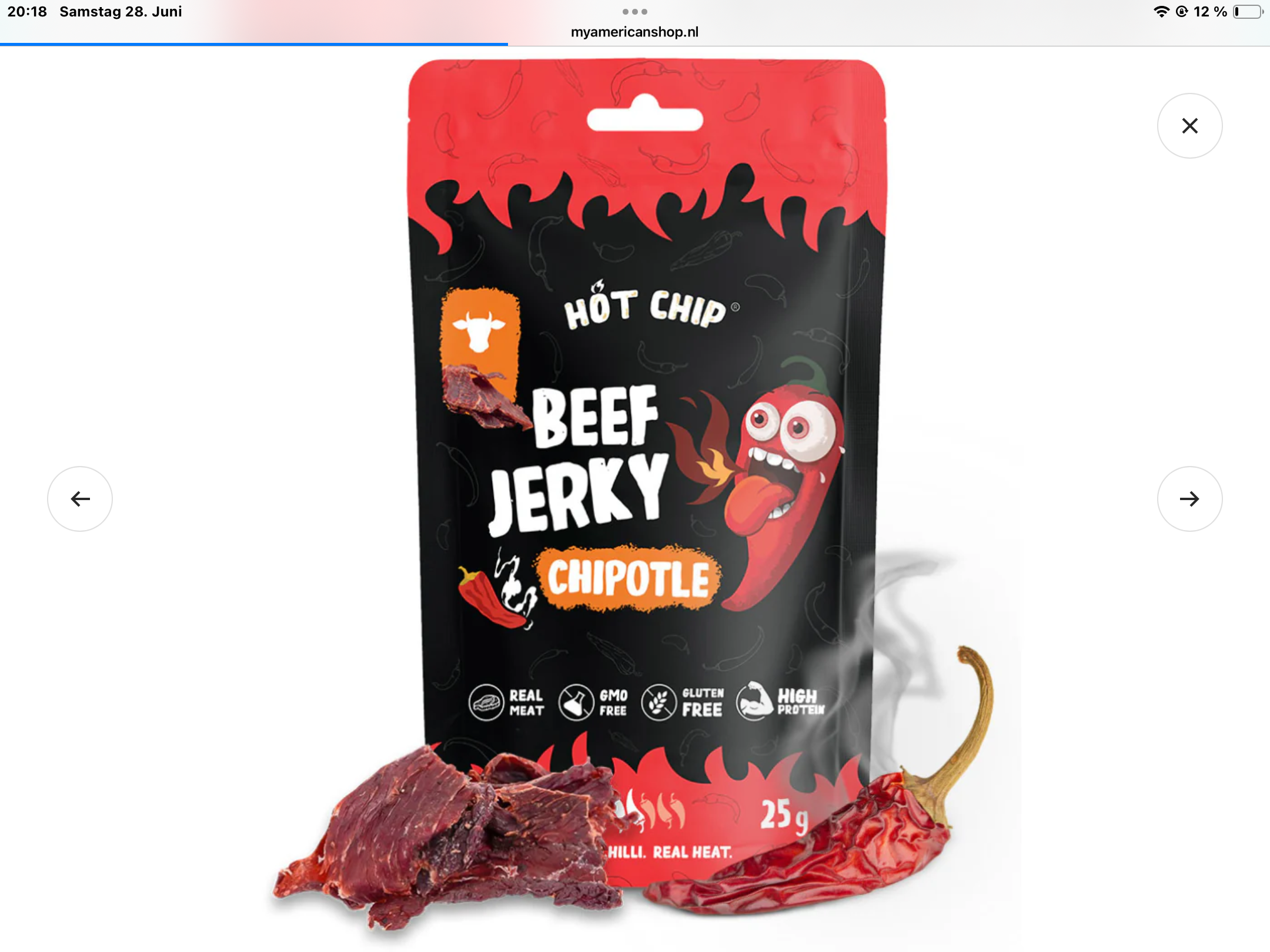 Hot Chip beef Jerky Chipotle