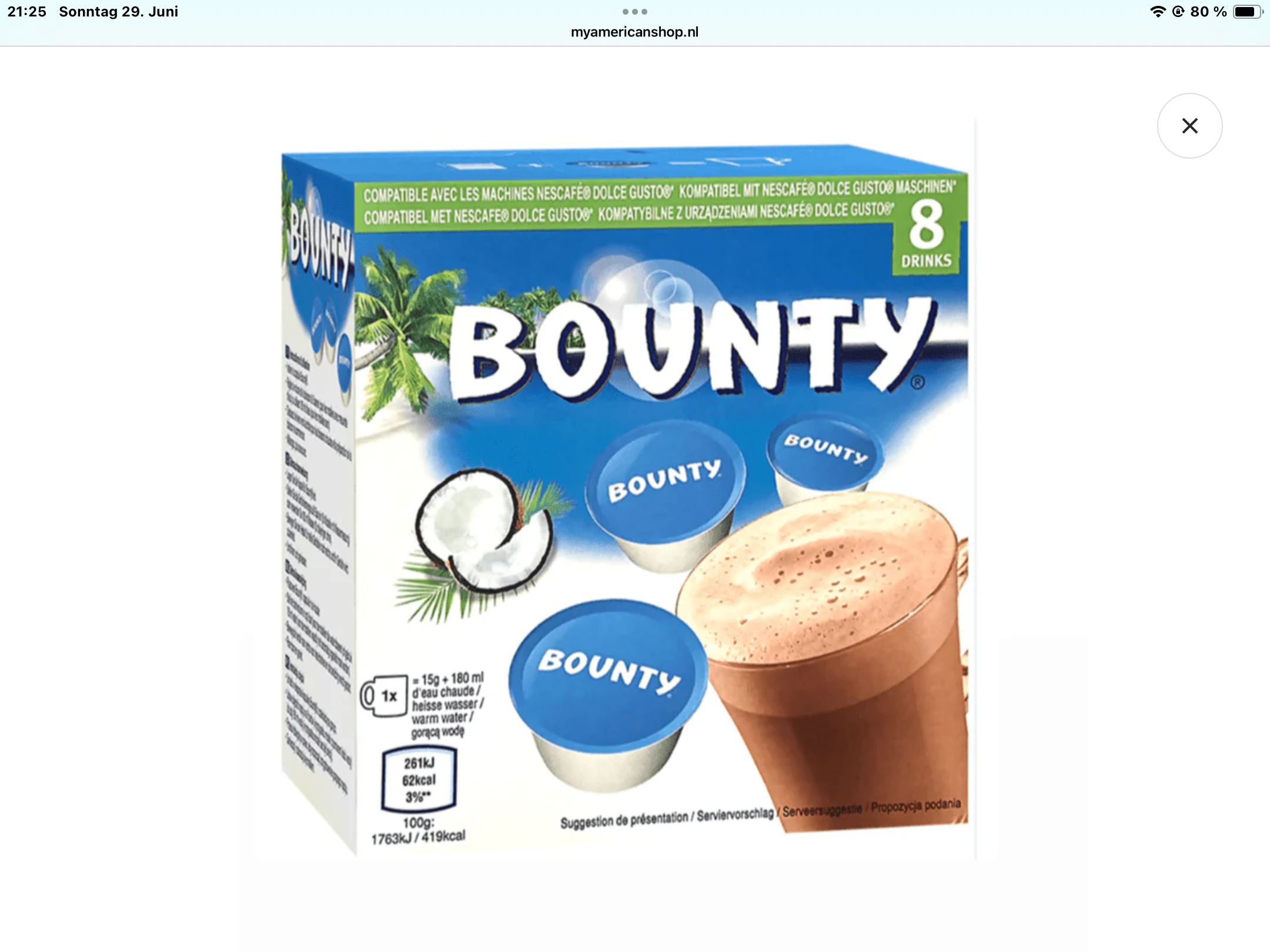 Nescafé Pops dolce Gusto  Bounty