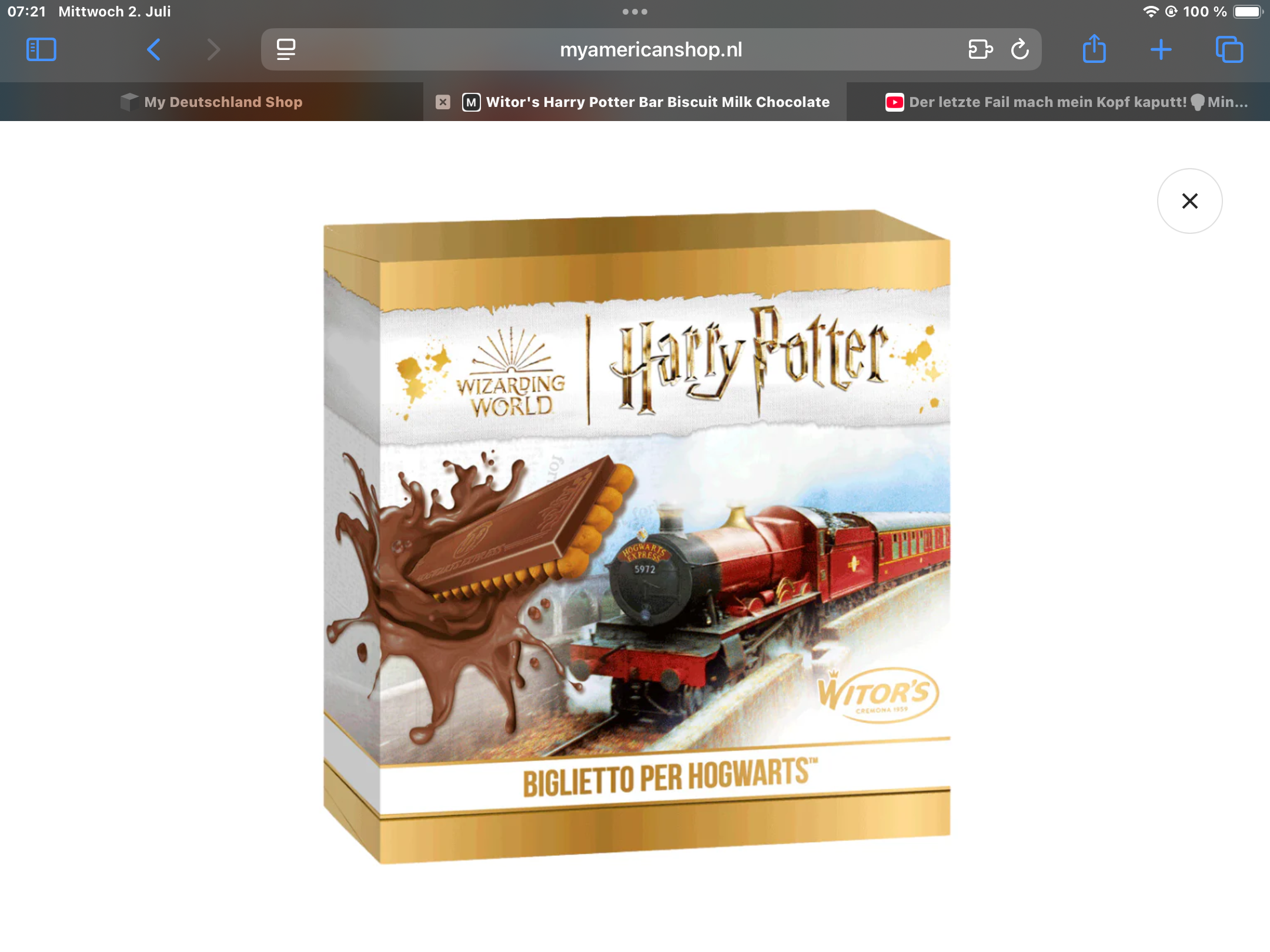 Witor‘s Harry Bar Biscuit milk chocolate